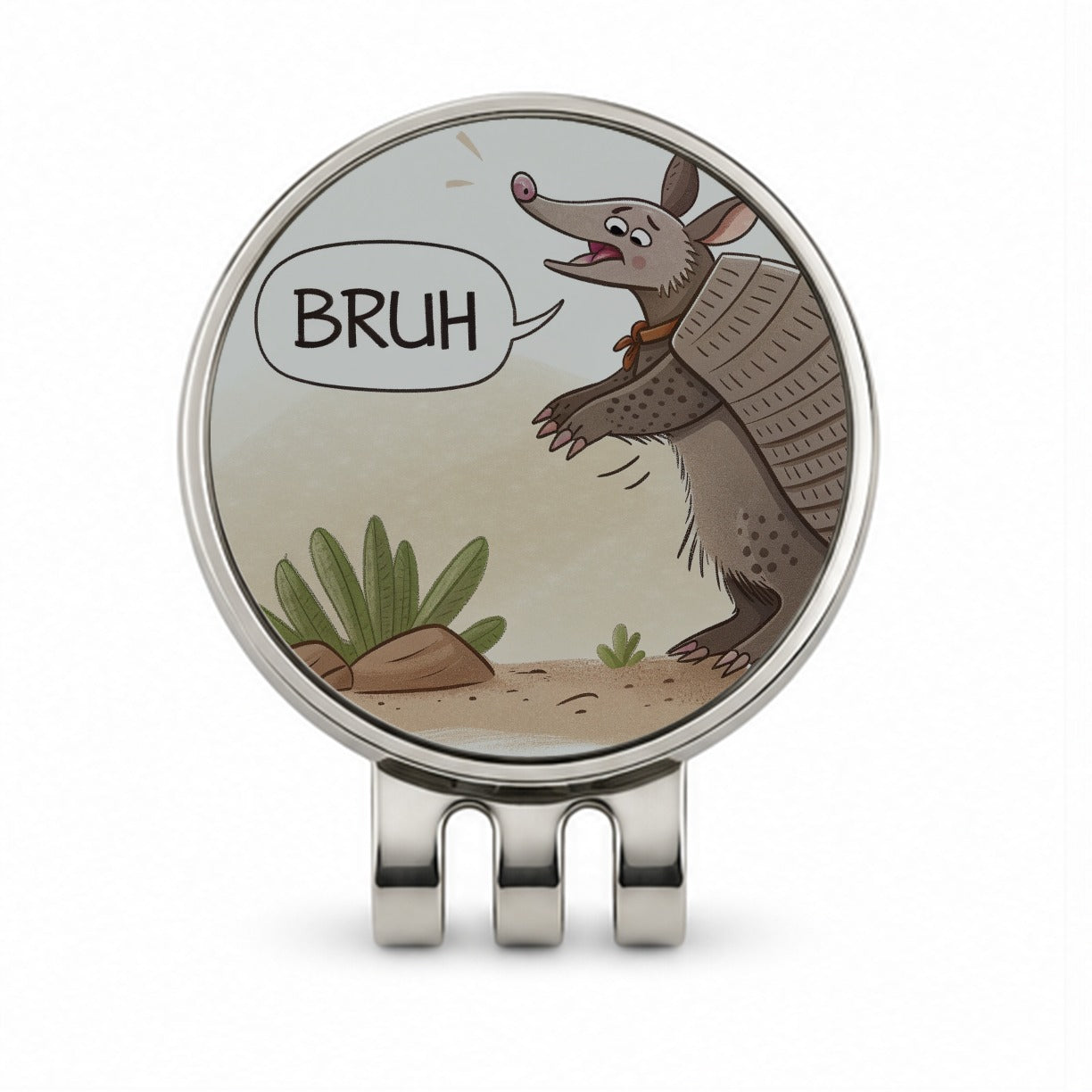 Armadillo Bruh Funny Golf Hat Clip with Ball Marker