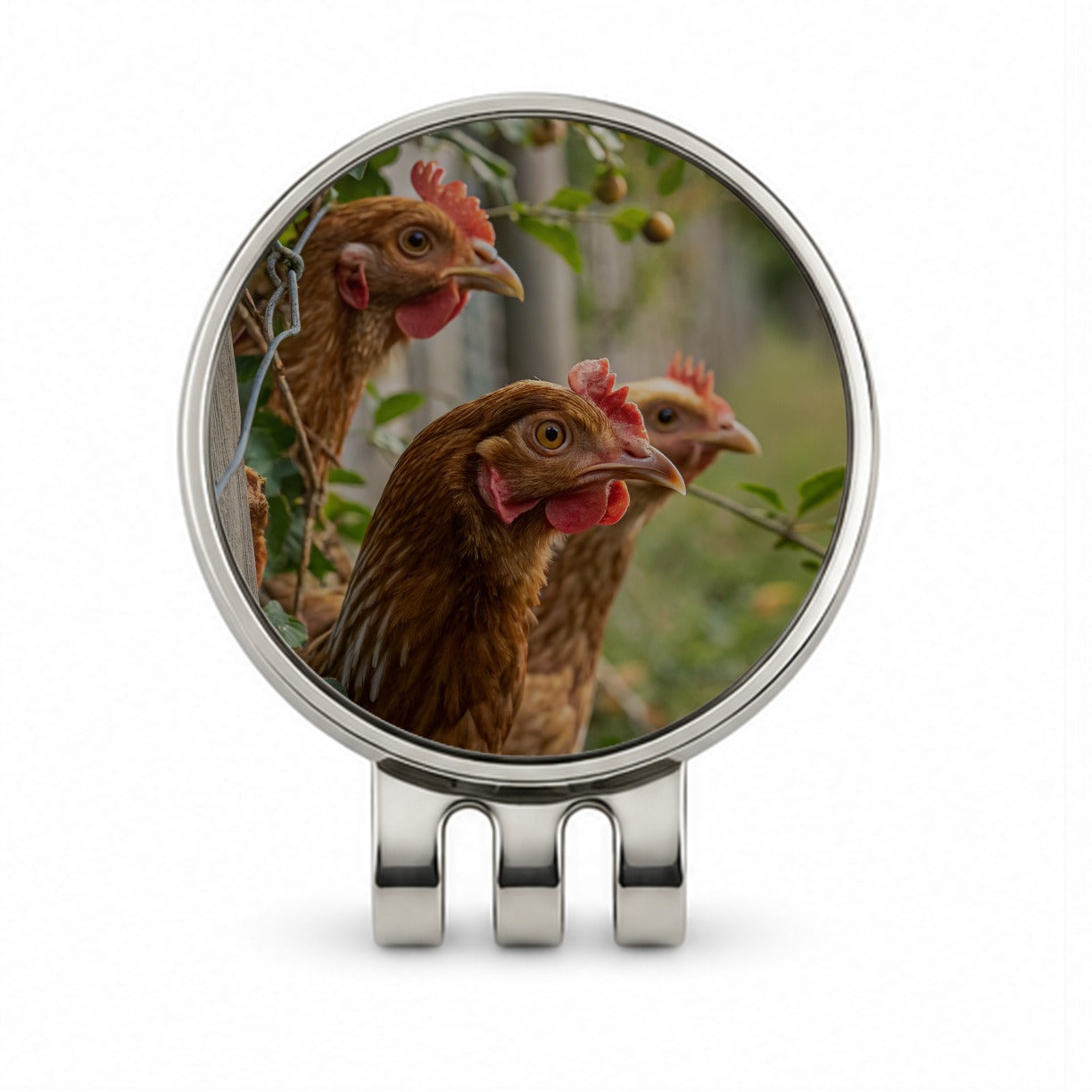 Backyard Chickens Farm Life Golf Hat Clip with Ball Marker