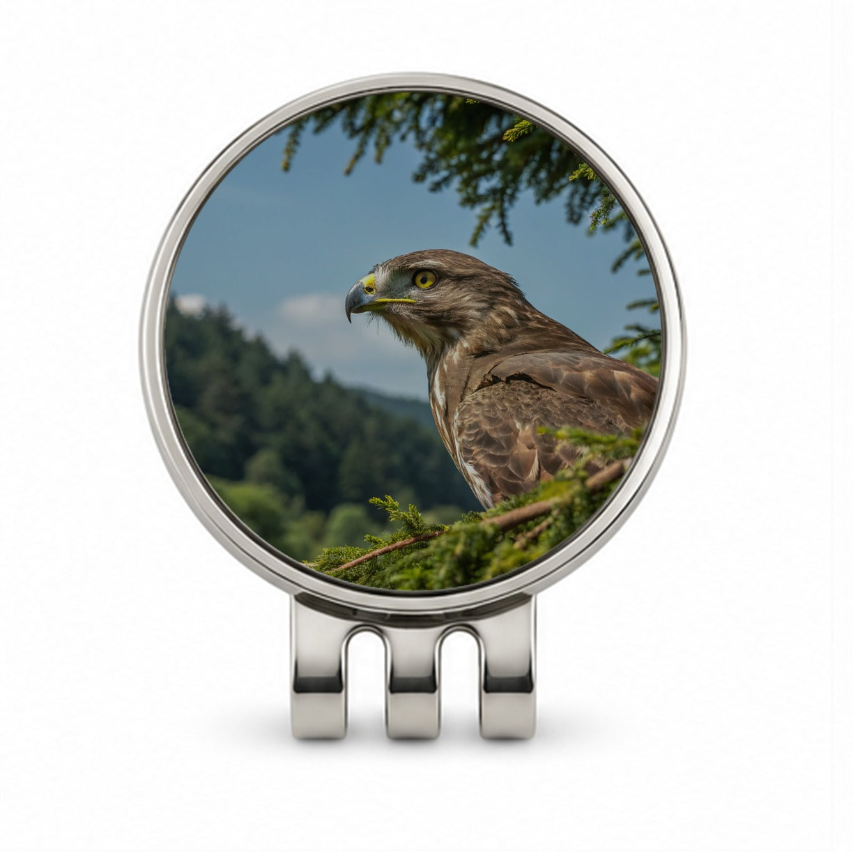 Buzzard Bird Wildlife Nature Golf Hat Clip with Ball Marker