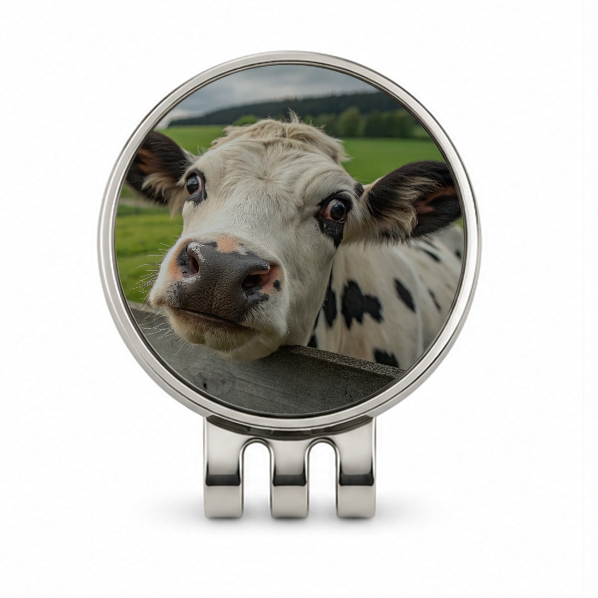 Curious Cow Farm Life Golf Hat Clip with Ball Marker