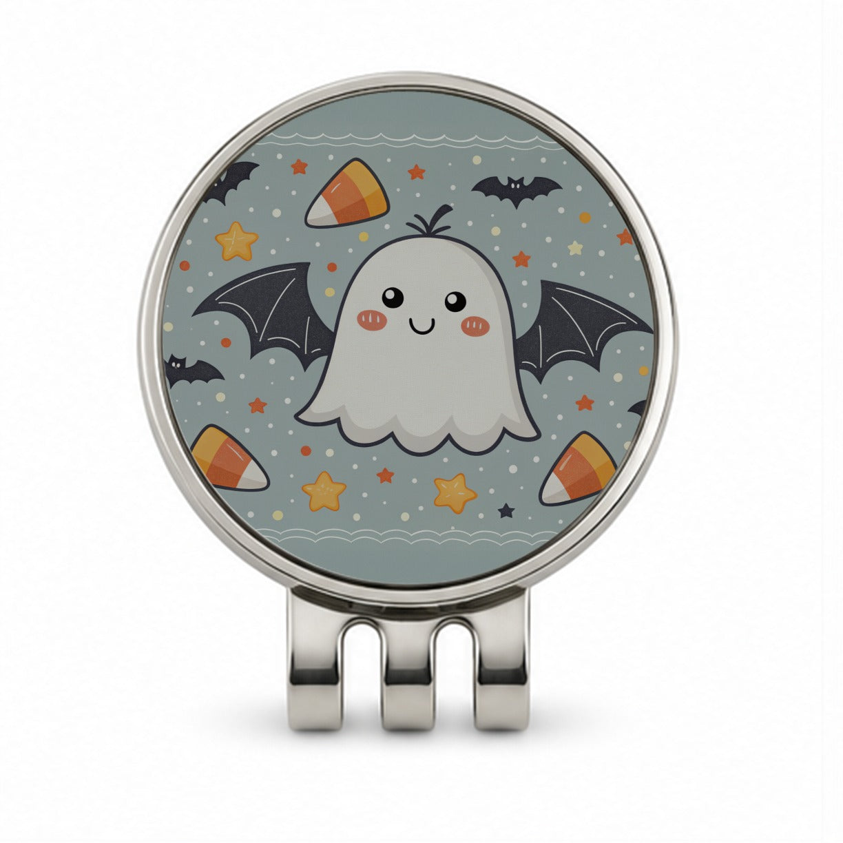 Cute Ghosts Bats Candy Corn Halloween Golf Hat Clip with Ball Marker