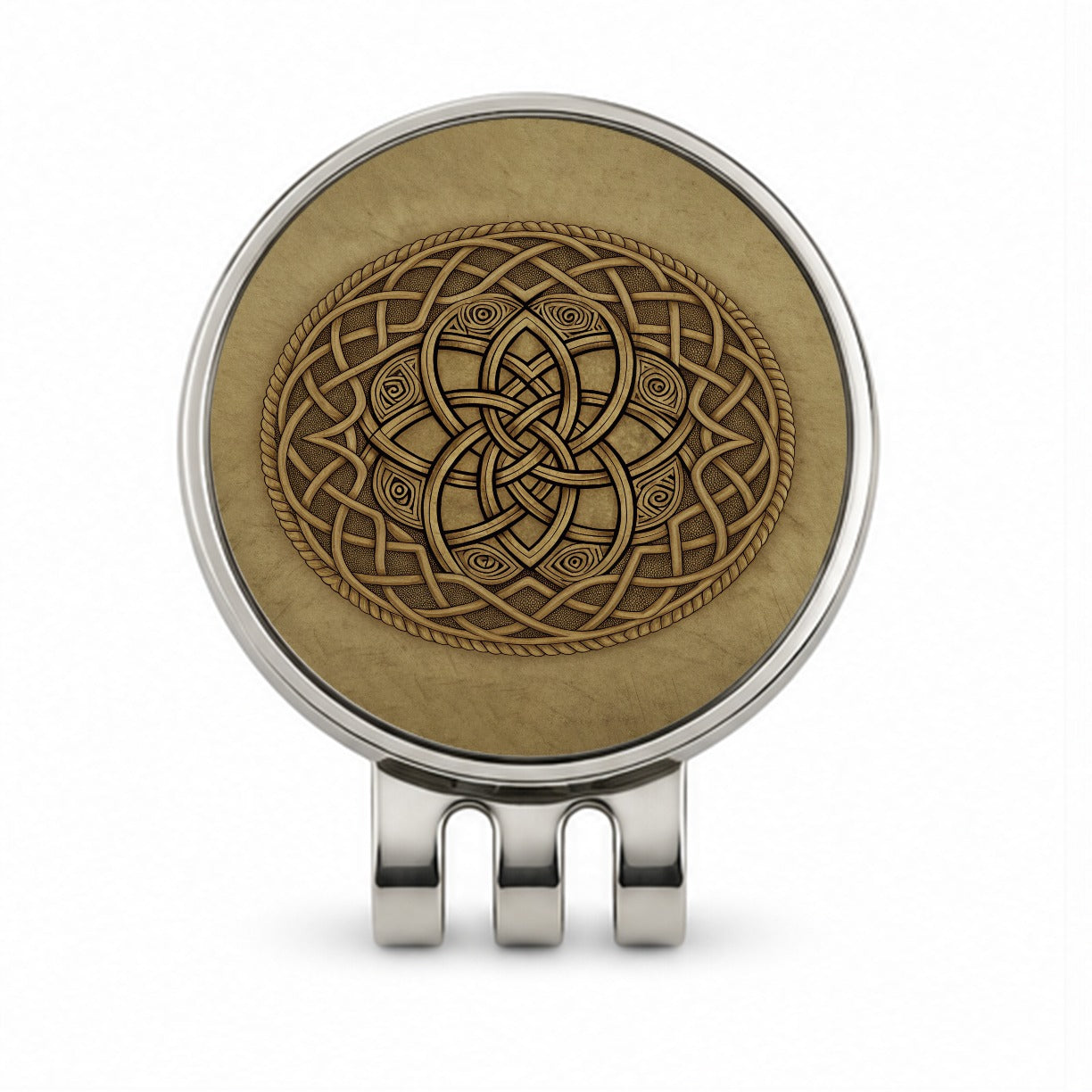 Irish Celtic Knot Mandala Golf Hat Clip with Ball Marker