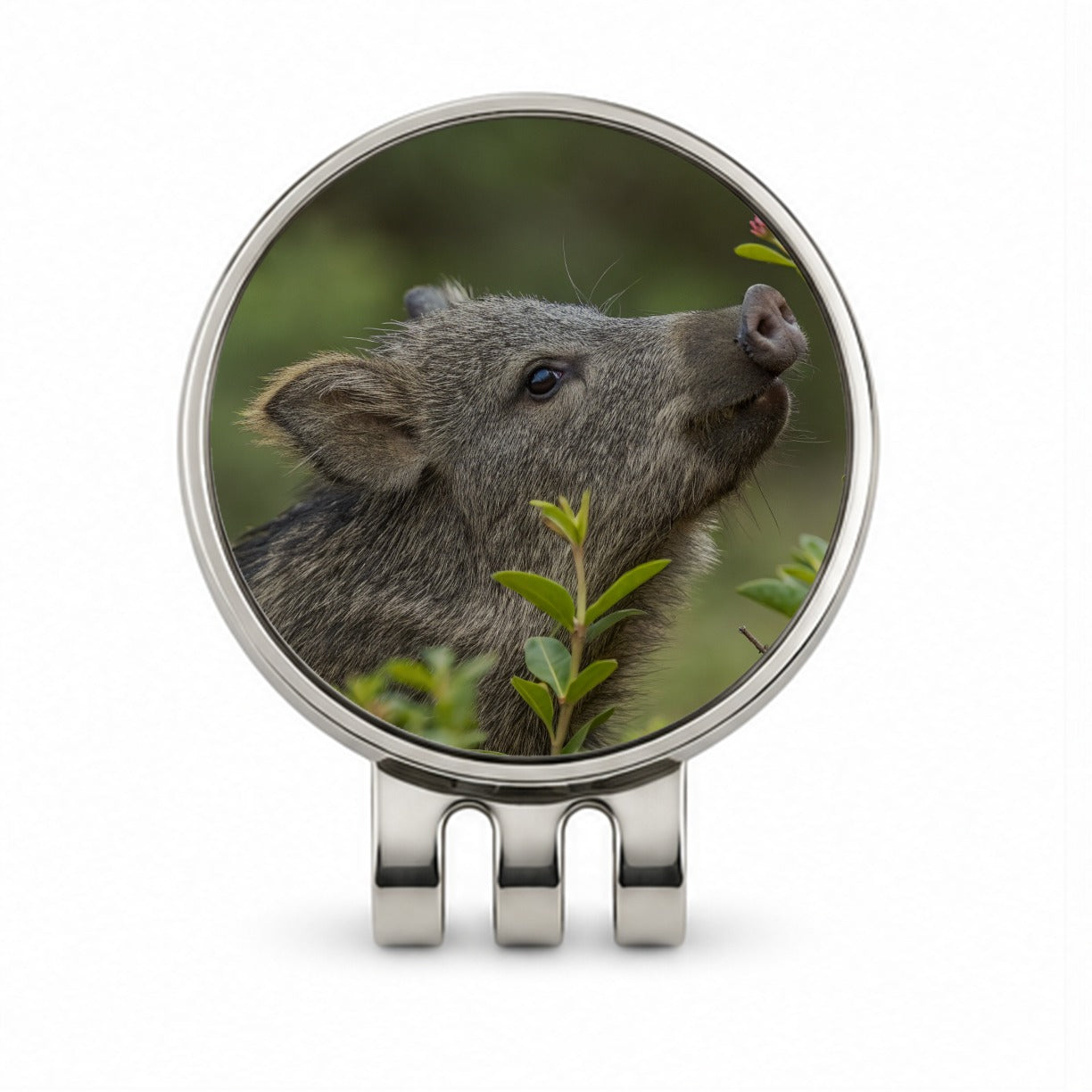 Javelina Woodland Golf Hat Clip with Ball Marker