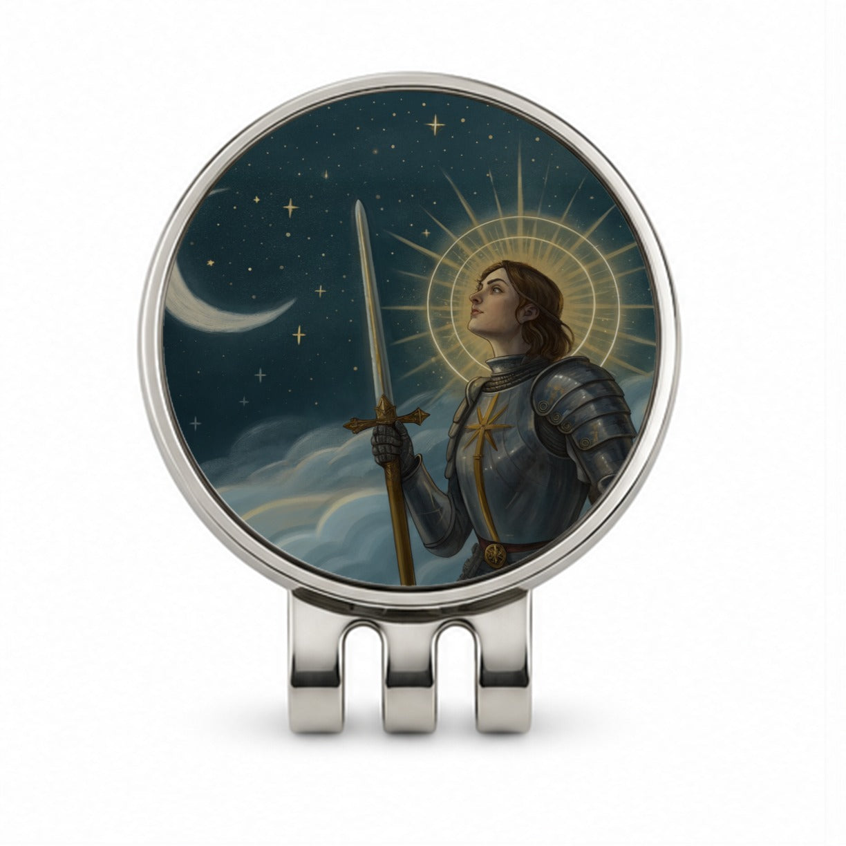 Joan of Arc Medieval Warrior Golf Hat Clip with Ball Marker
