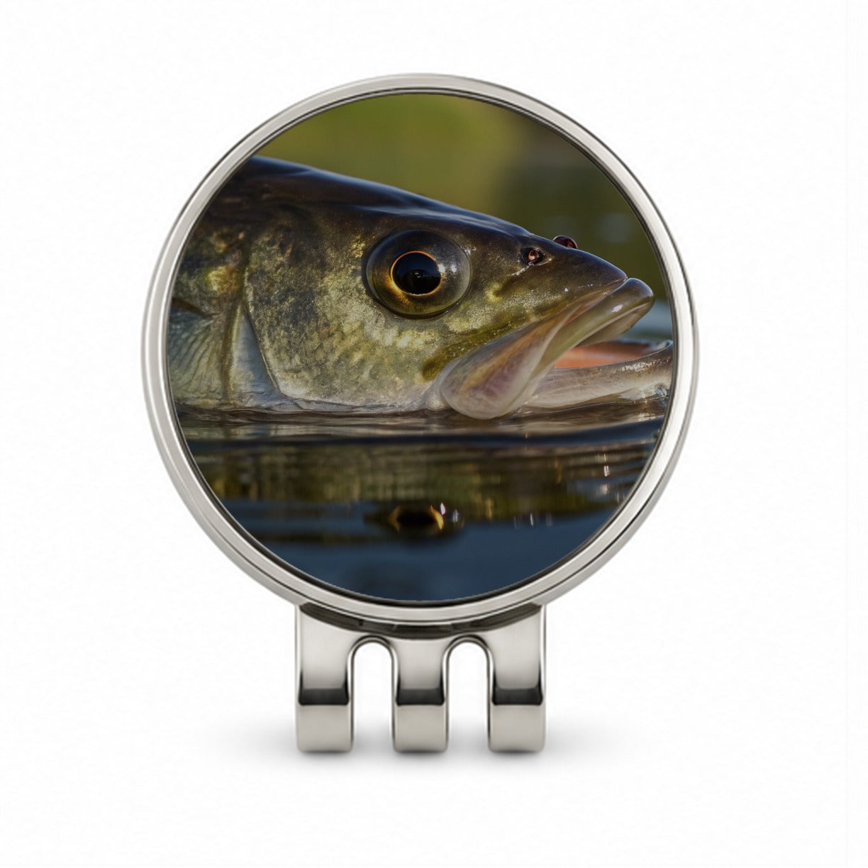 Largemouth Bass Fishing Wildlife Golf Hat Clip with Ball Marker