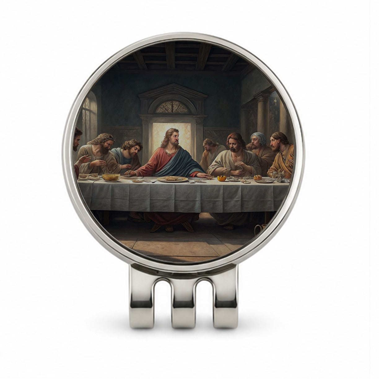 Last Supper Da Vinci Inspired Golf Hat Clip with Ball Marker