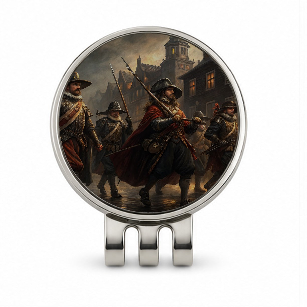 Night Watch Rembrandt Inspired Golf Hat Clip with Ball Marker