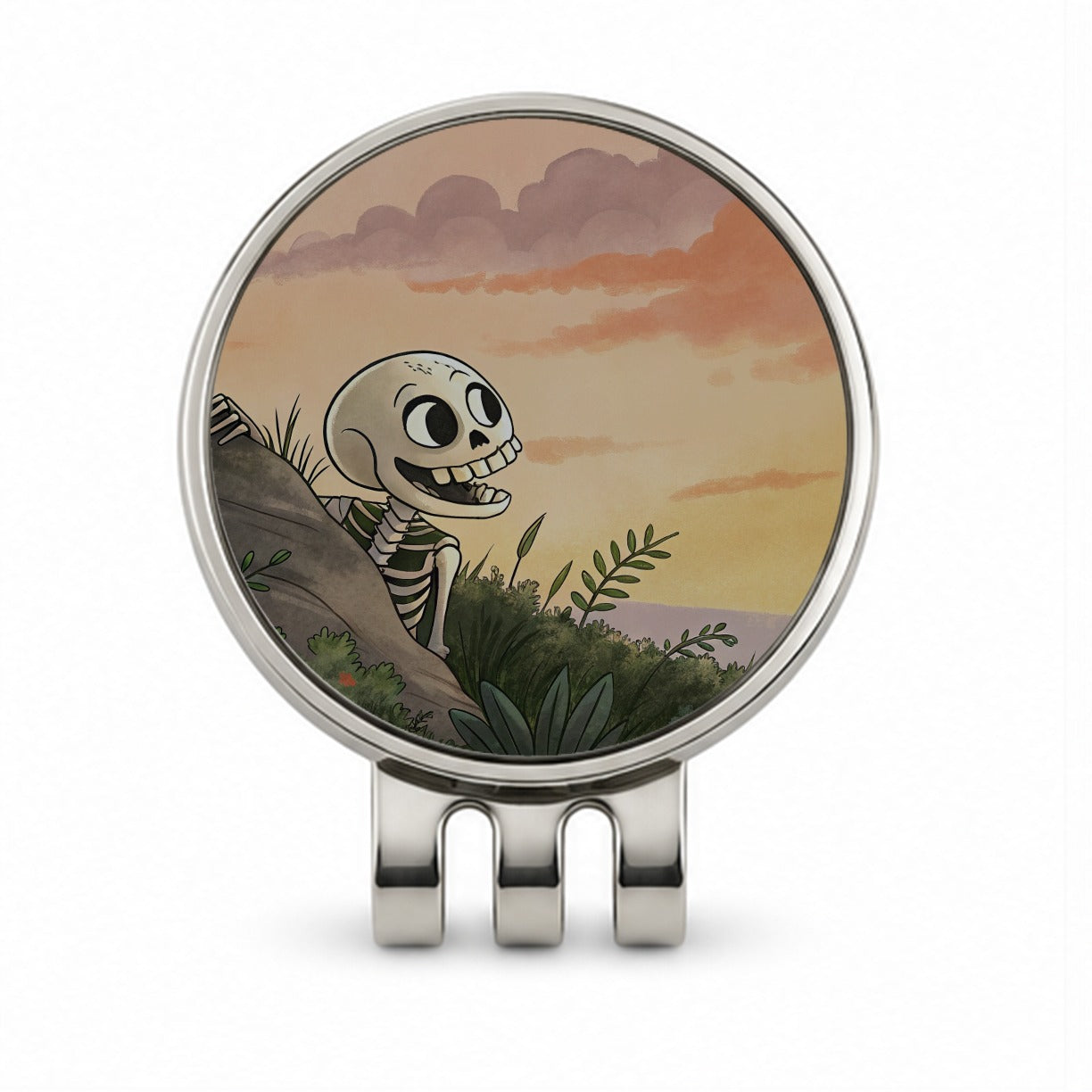 Skeleton Tree Sunset Halloween Golf Hat Clip with Ball Marker