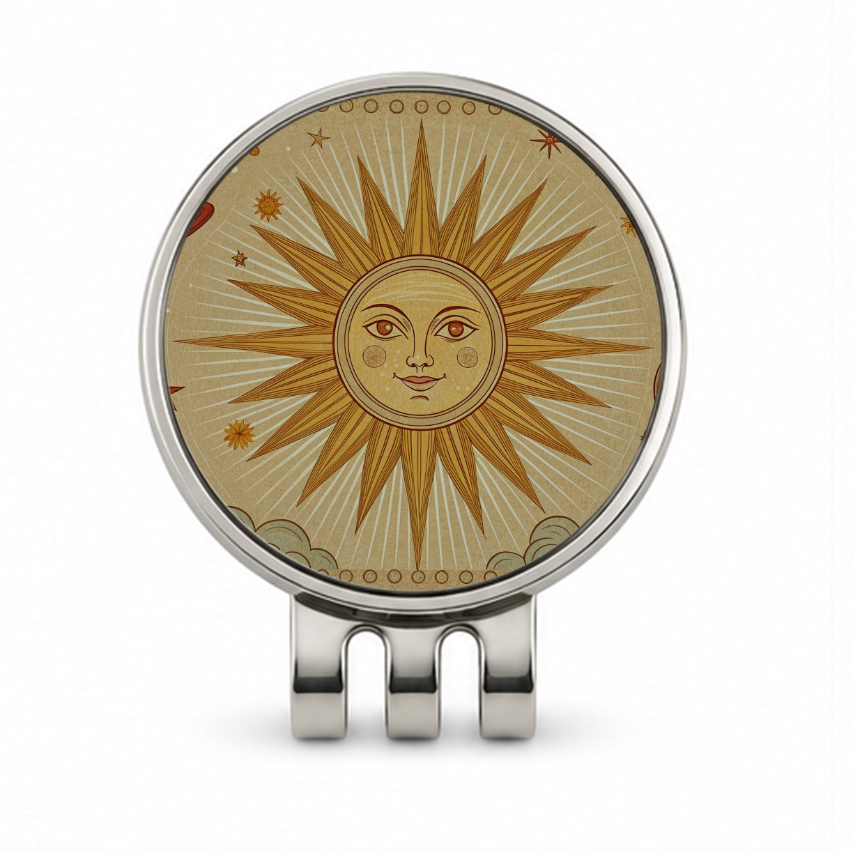 Sun Tarot Celestial Radiance Golf Hat Clip with Ball Marker