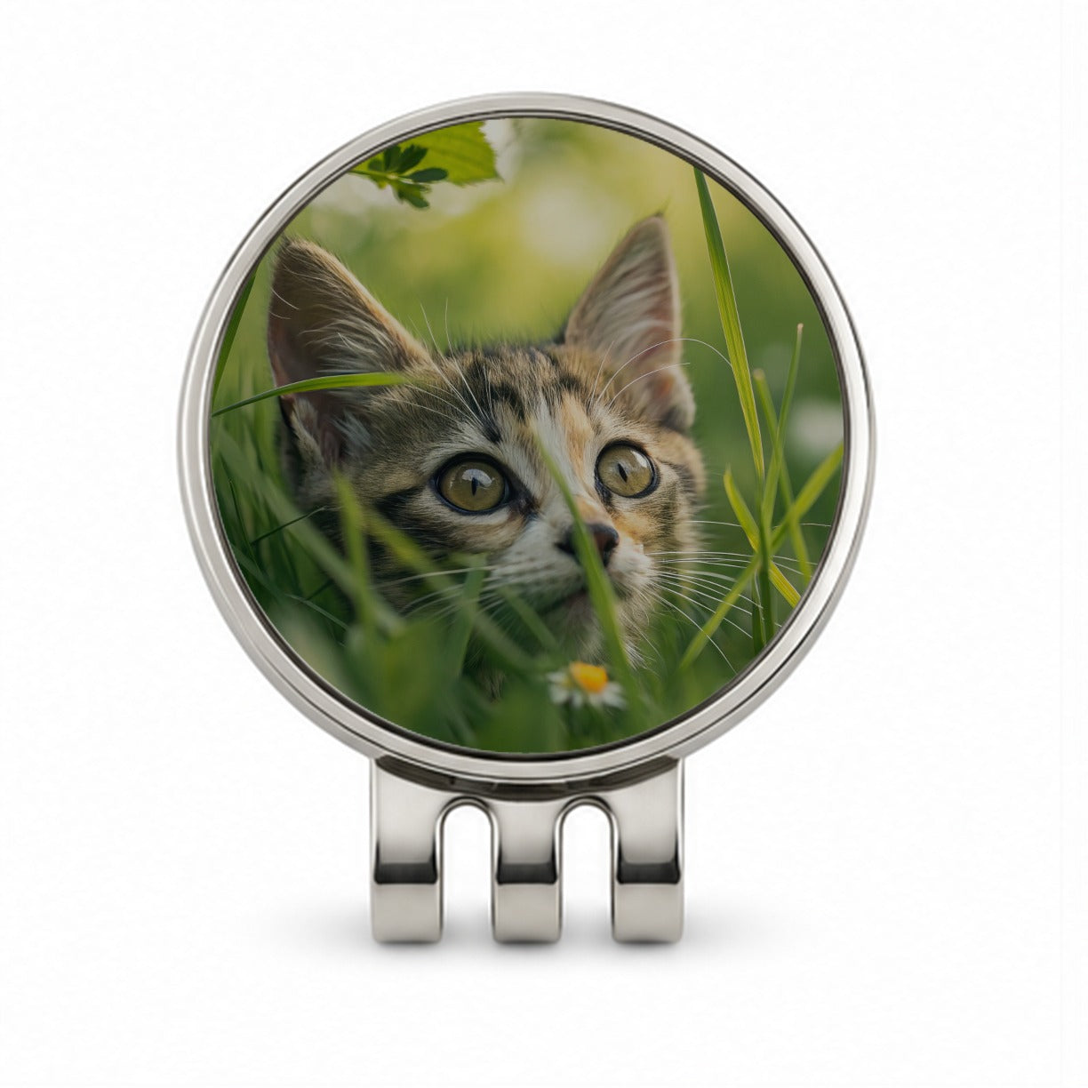 Tabby Cat In Nature Golf Hat Clip with Ball Marker