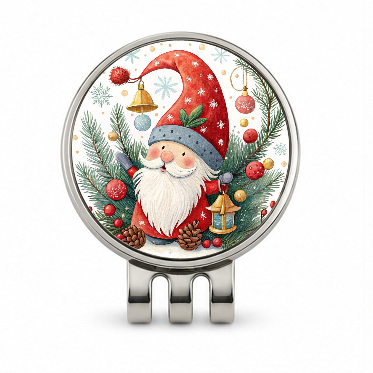 Christmas Gnome Colorful Golf Hat Clip with Ball Marker