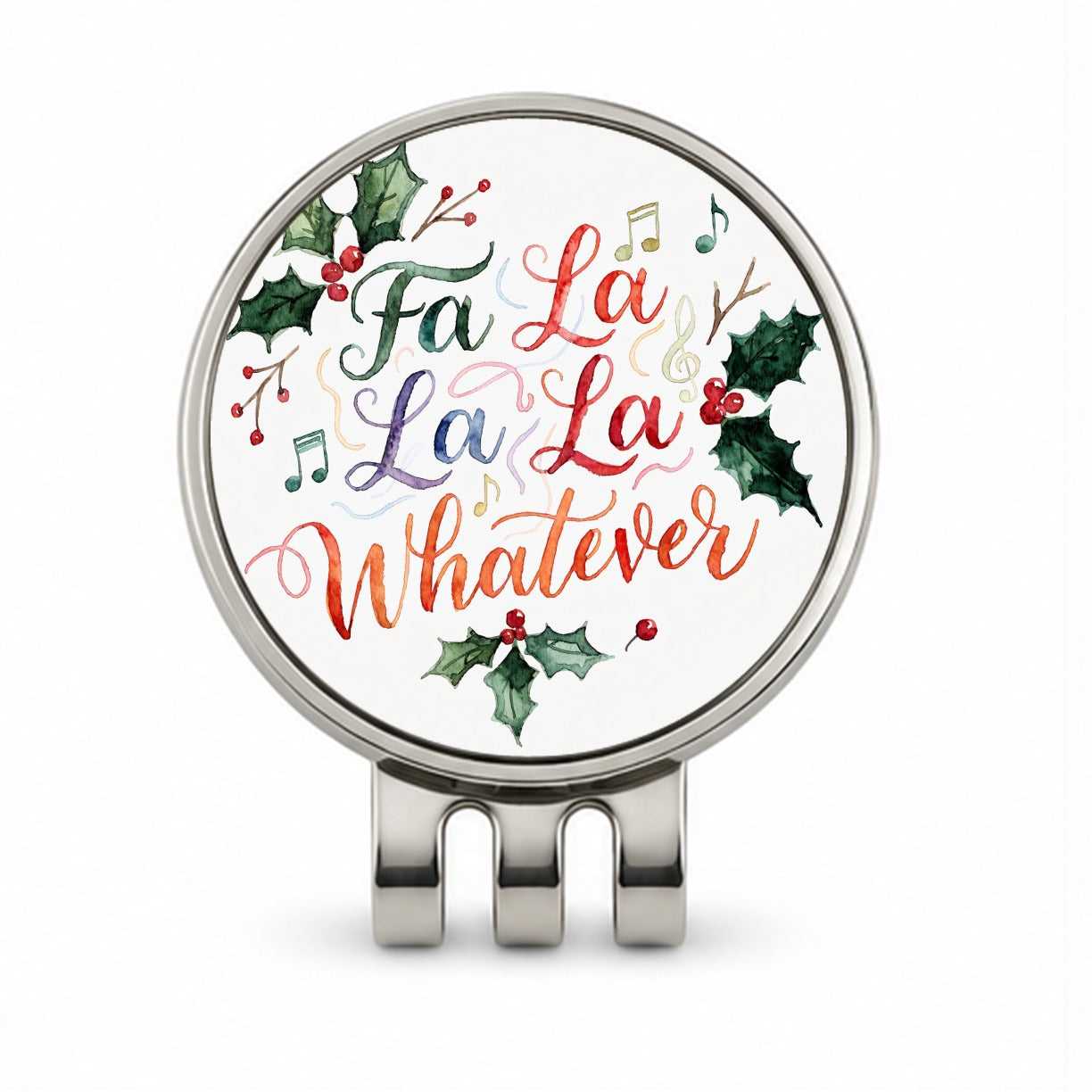 Fa La La La Whatever Christmas Funny Golf Hat Clip with Ball Marker