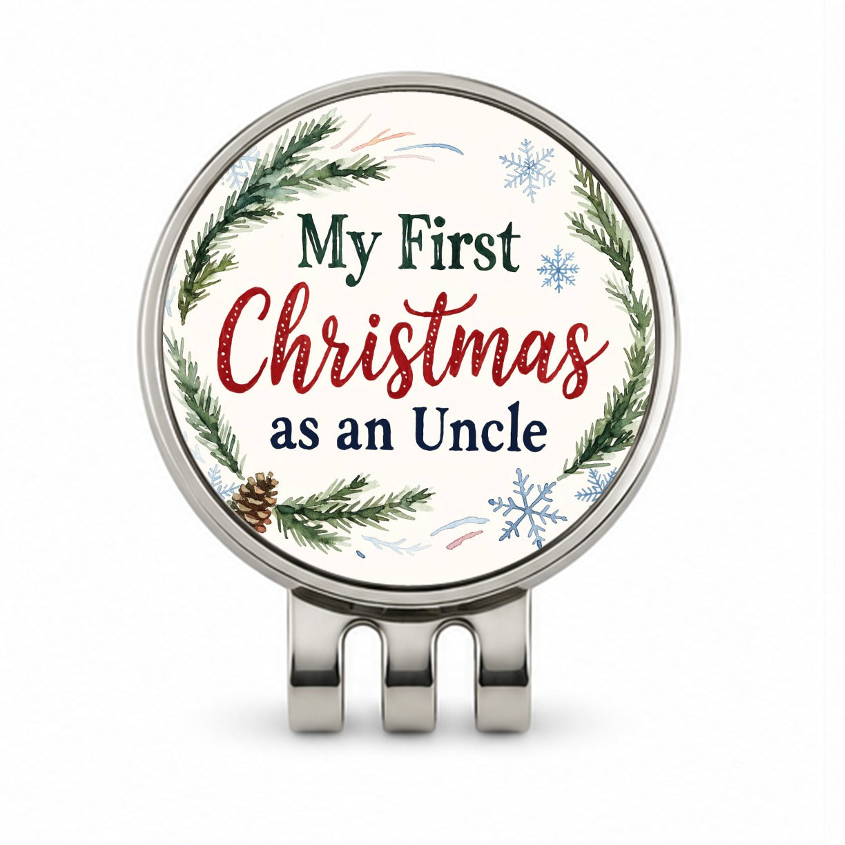 First Christmas Uncle Golf Hat Clip with Ball Marker
