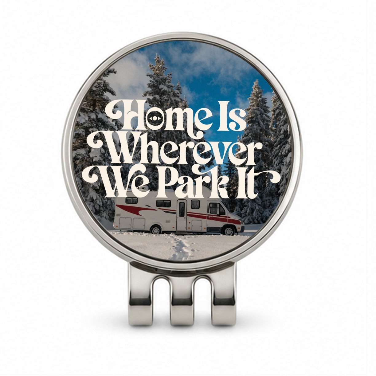 Home Wherever Park It RV Camper Funny Winter Golf Hat Clip with Ball Marker