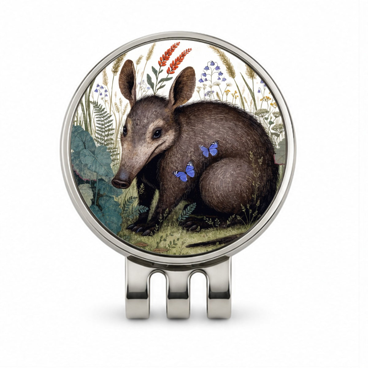 Aardvark African Wildflowers Golf Hat Clip with Ball Marker