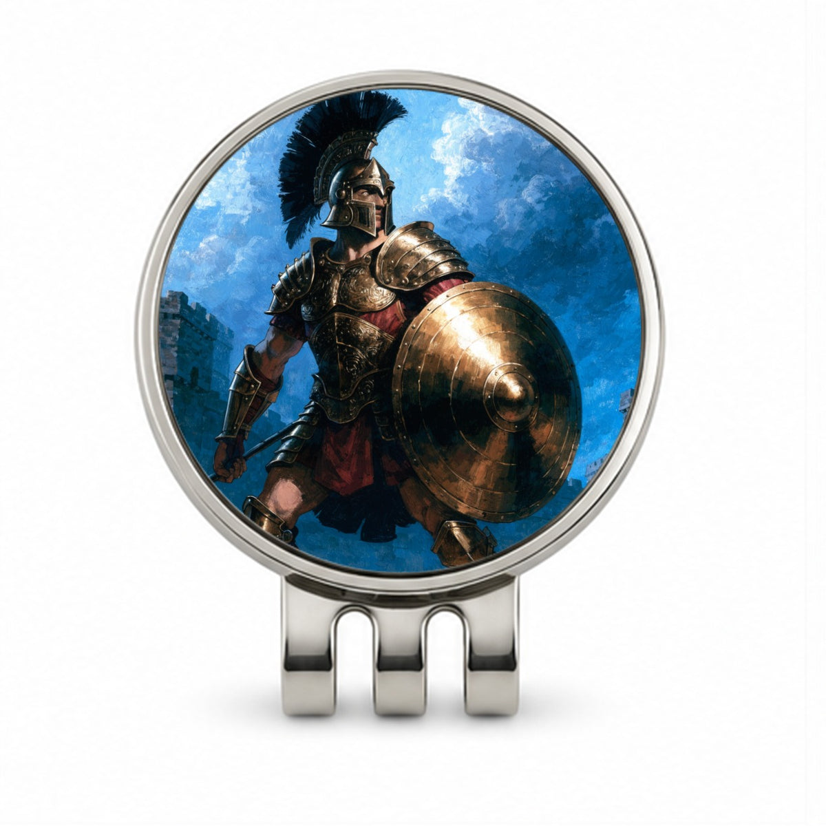 Achilles Greek Warrior Golf Hat Clip with Ball Marker