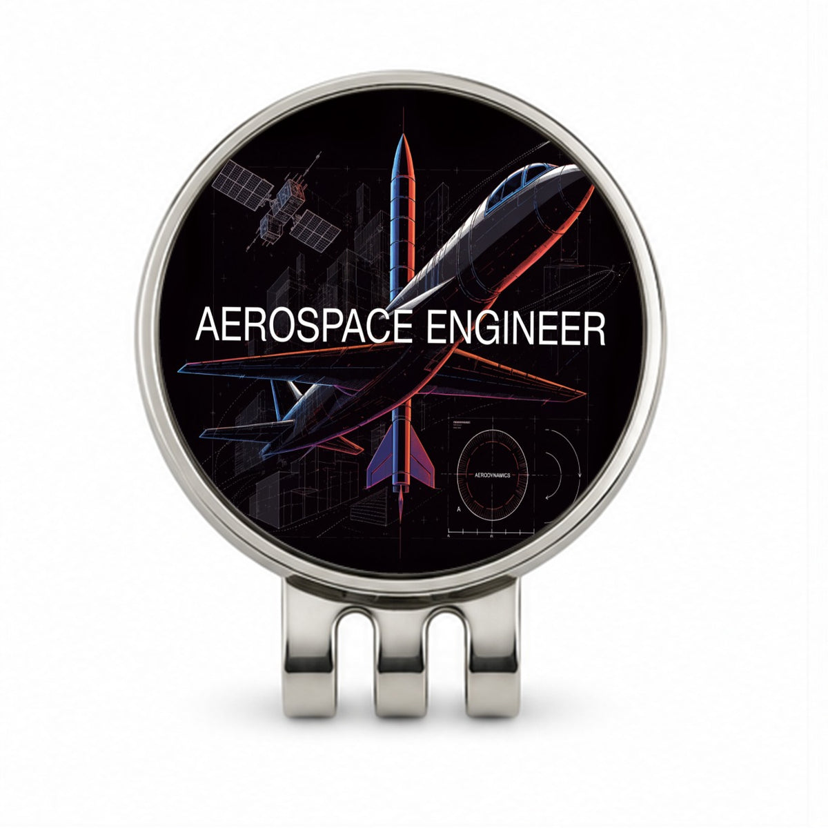 Aerospace Engineer Golf Hat Clip with Ball Marker