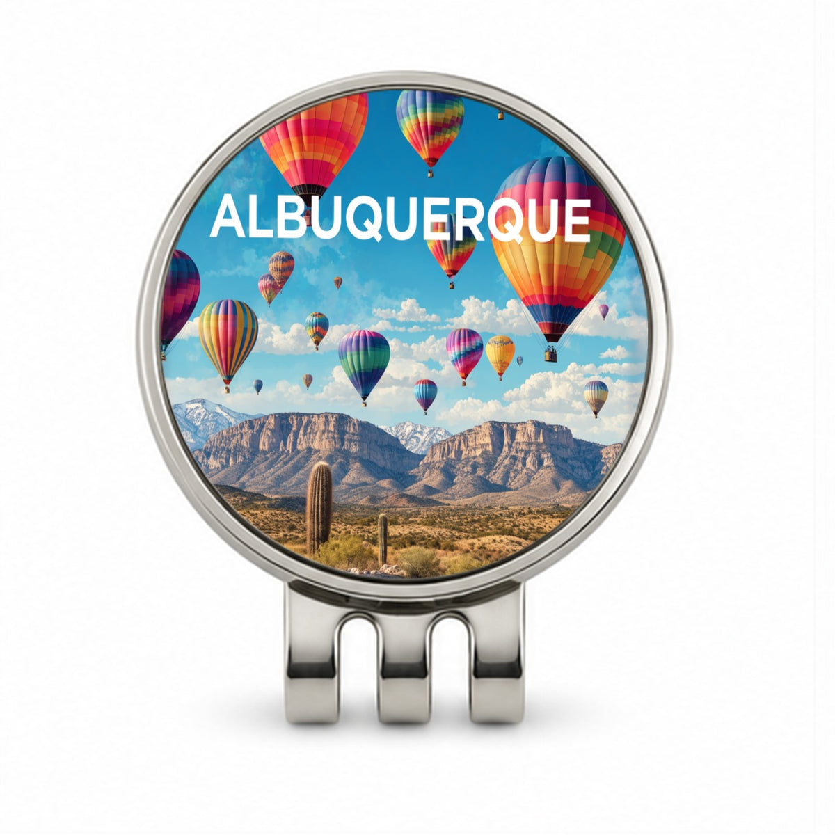 Albuquerque New Mexico Travel Golf Hat Clip with Ball Marker