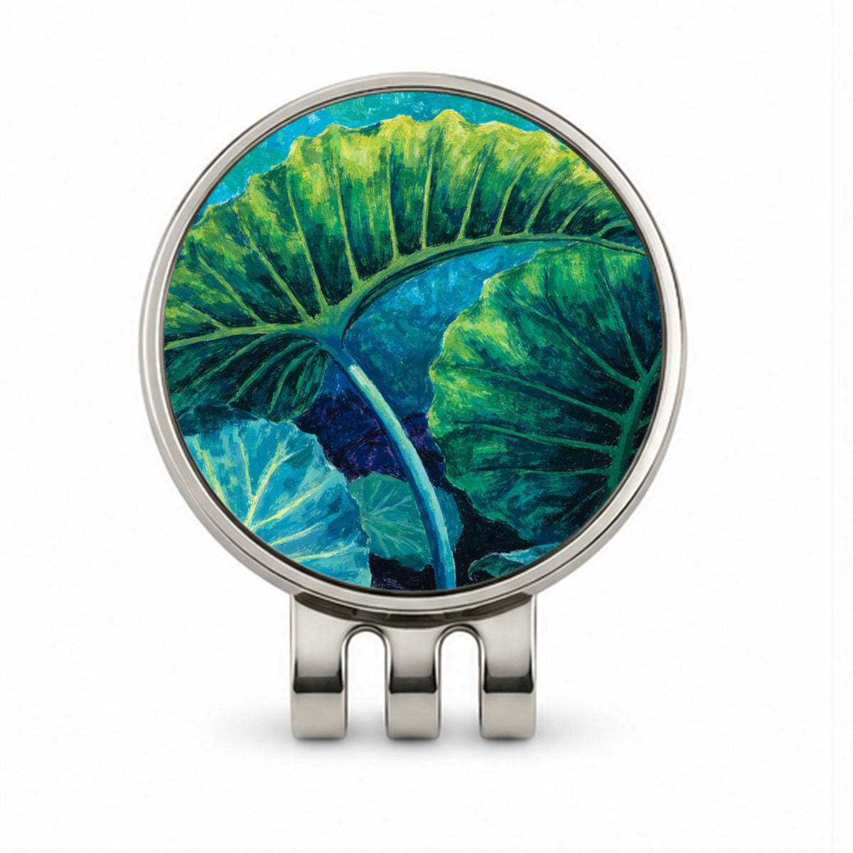 Alocasia Elephant Ear Leaves Golf Hat Clip with Ball Marker