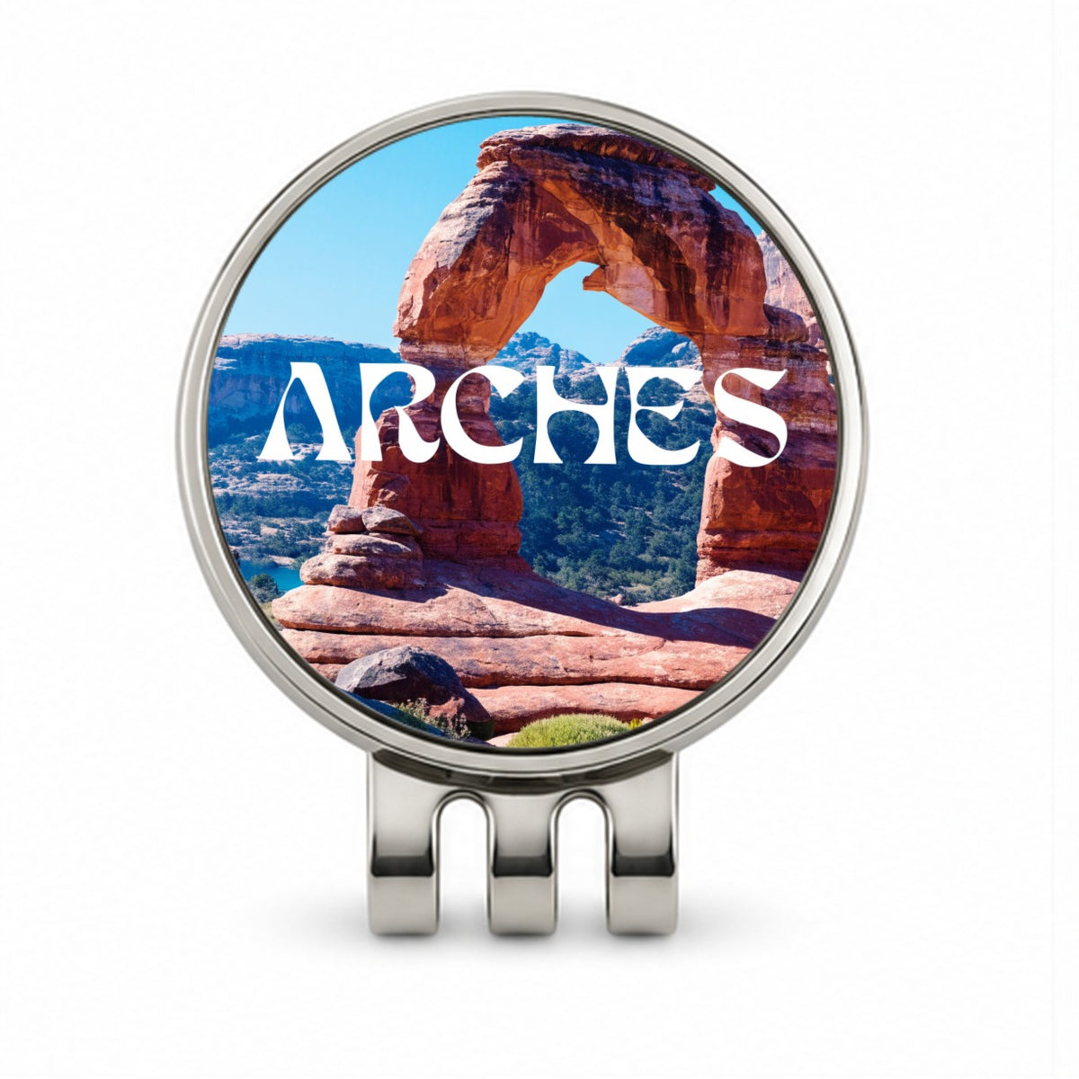 Arches Utah Travel Golf Hat Clip with Ball Marker