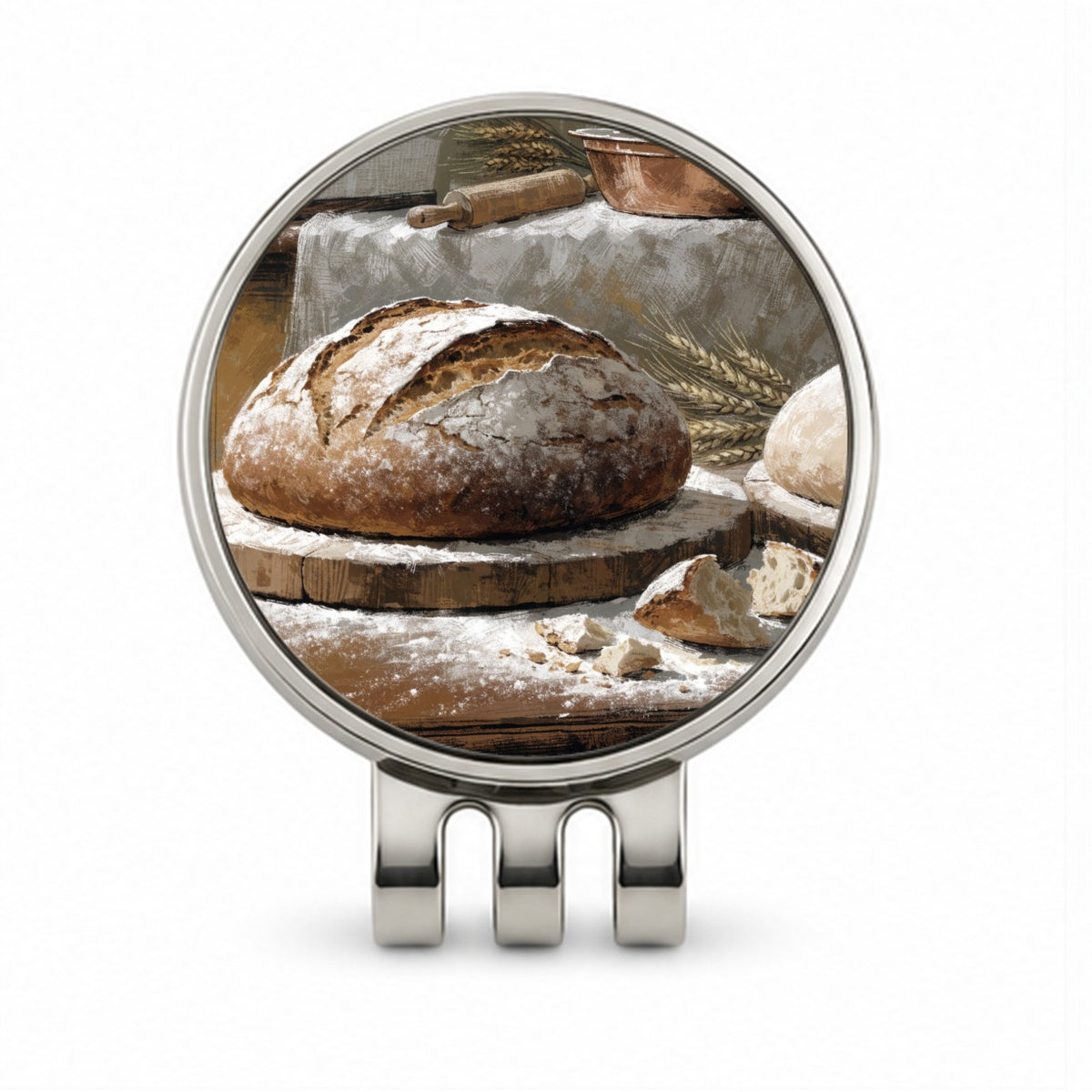 Artisan Bread Baking Golf Hat Clip with Ball Marker