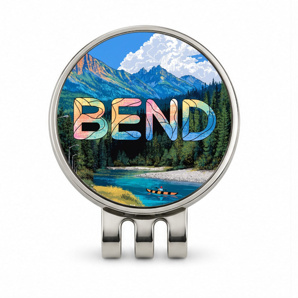 Bend Oregon Travel Golf Hat Clip with Ball Marker