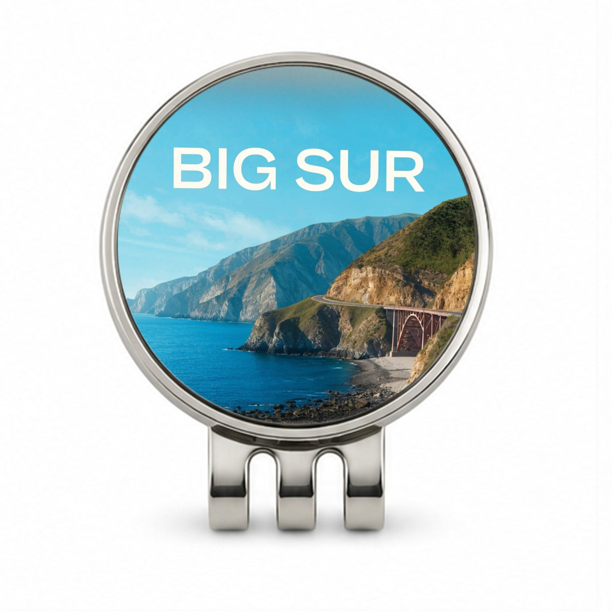 Big Sur California Travel Ocean Golf Hat Clip with Ball Marker