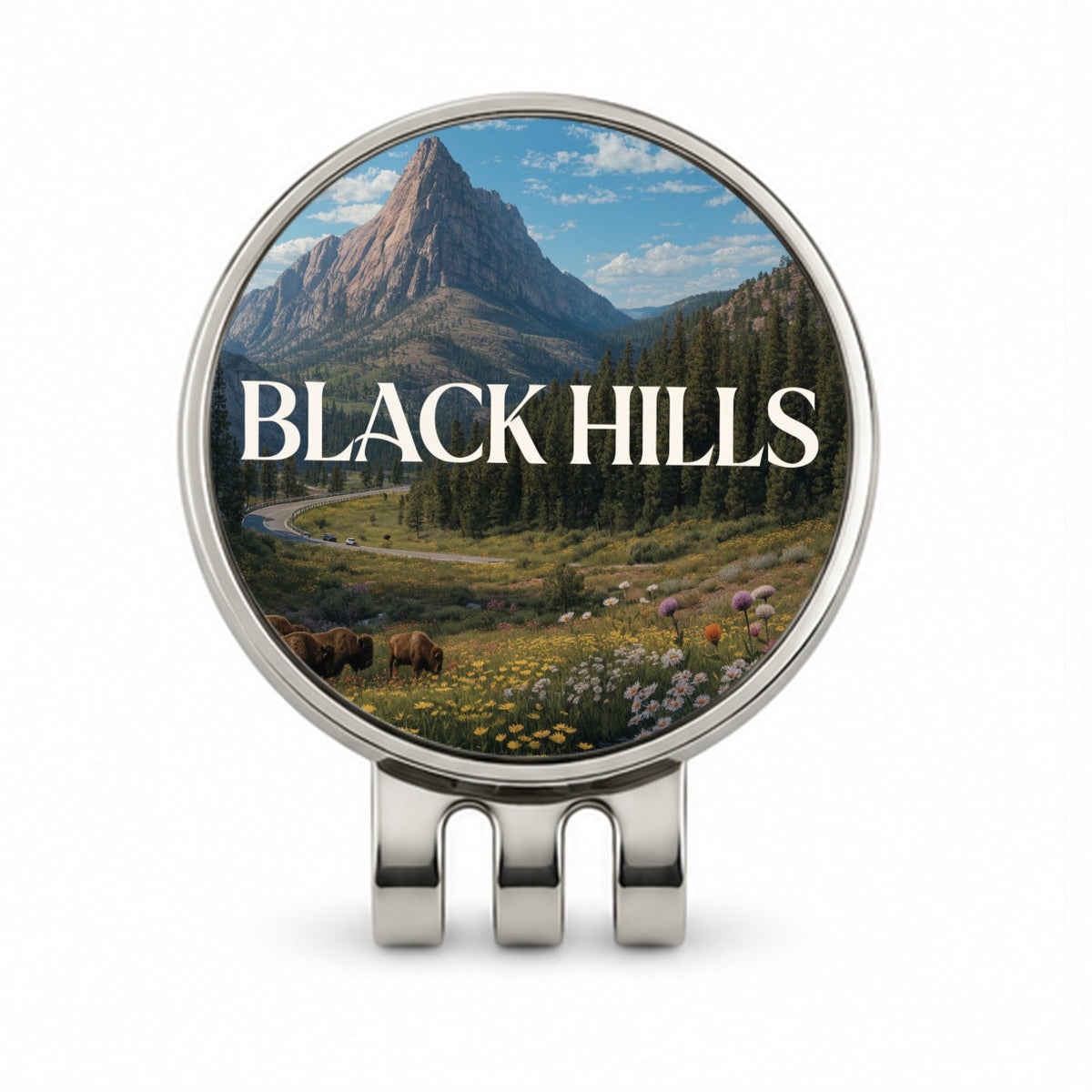 Black Hills South Dakota Travel Golf Hat Clip with Ball Marker