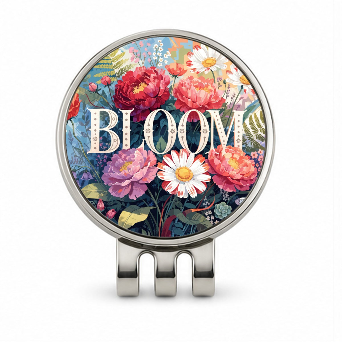 Bloom Gardening Flowers Floral Golf Hat Clip with Ball Marker
