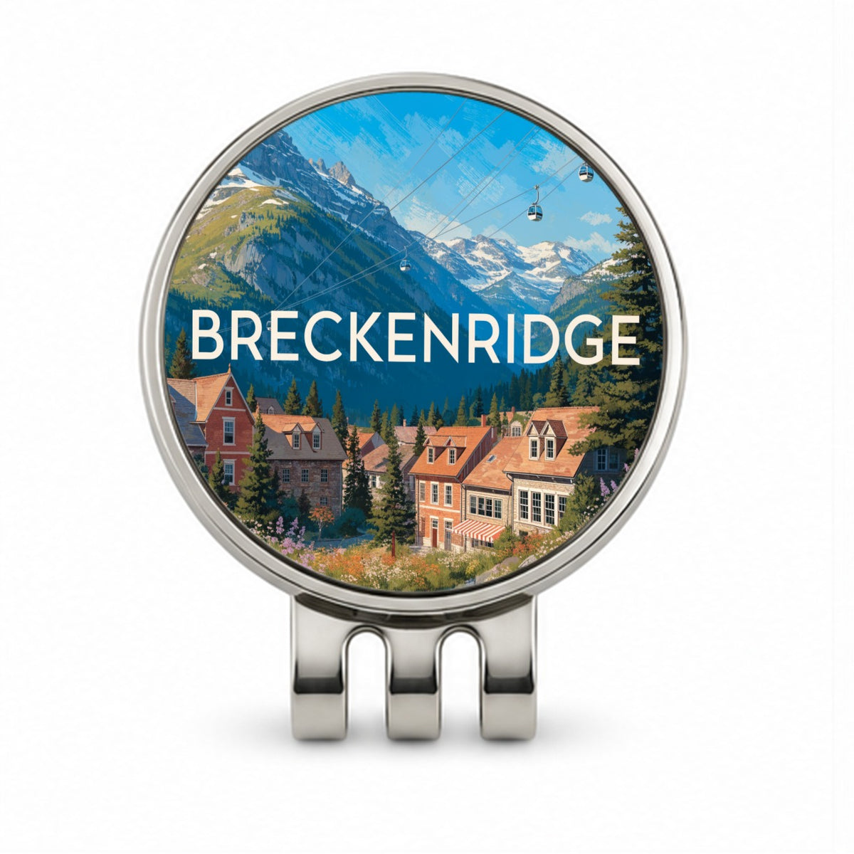 Breckenridge Colorado Mountains Travel Golf Hat Clip with Ball Marker
