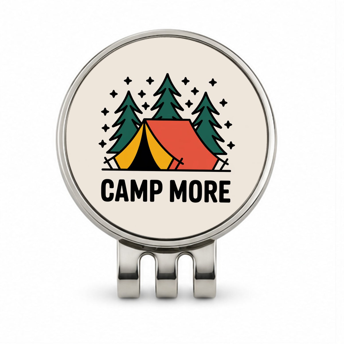 Camp More Camping Colorful Tent Golf Hat Clip with Ball Marker