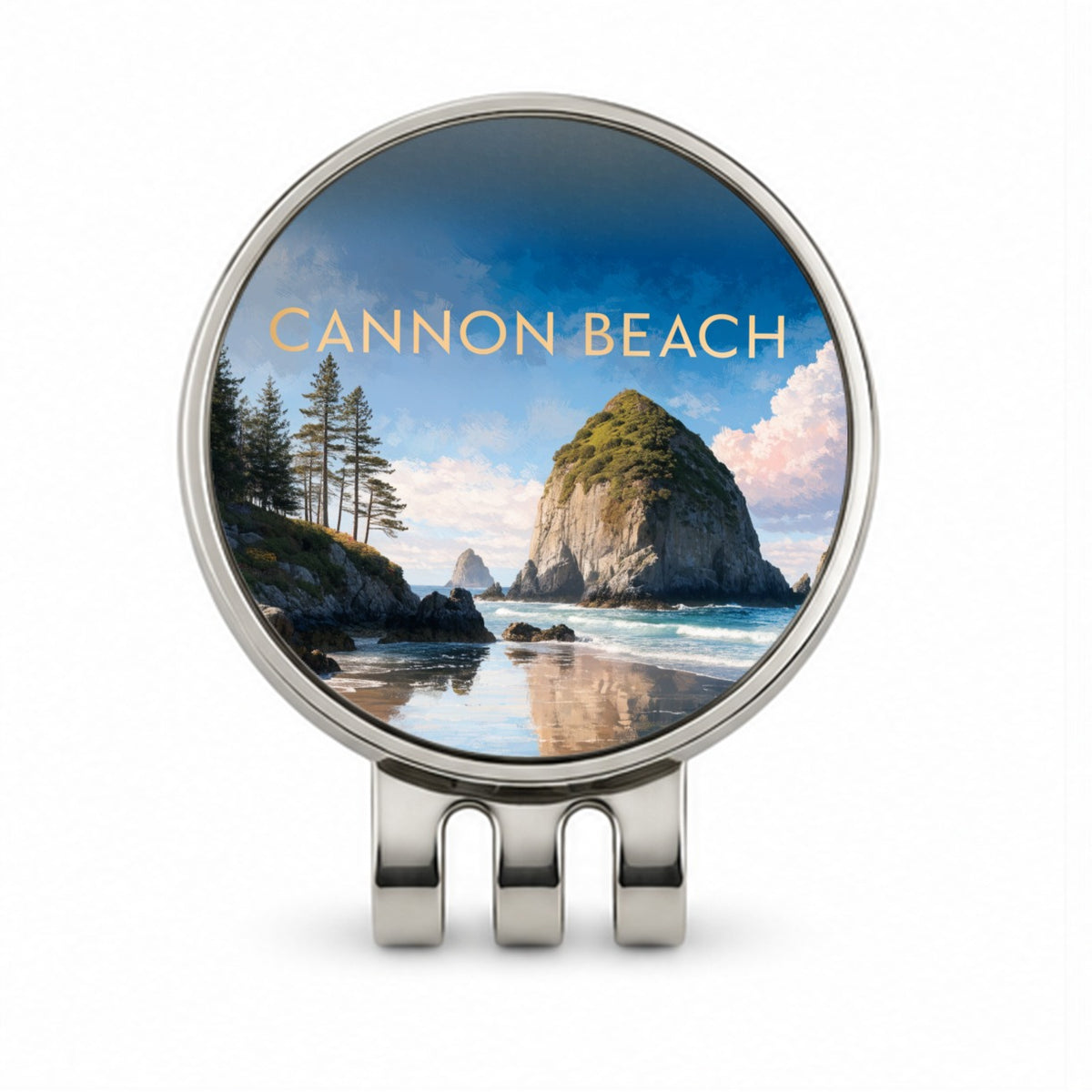 Cannon Beach Oregon Travel Golf Hat Clip with Ball Marker