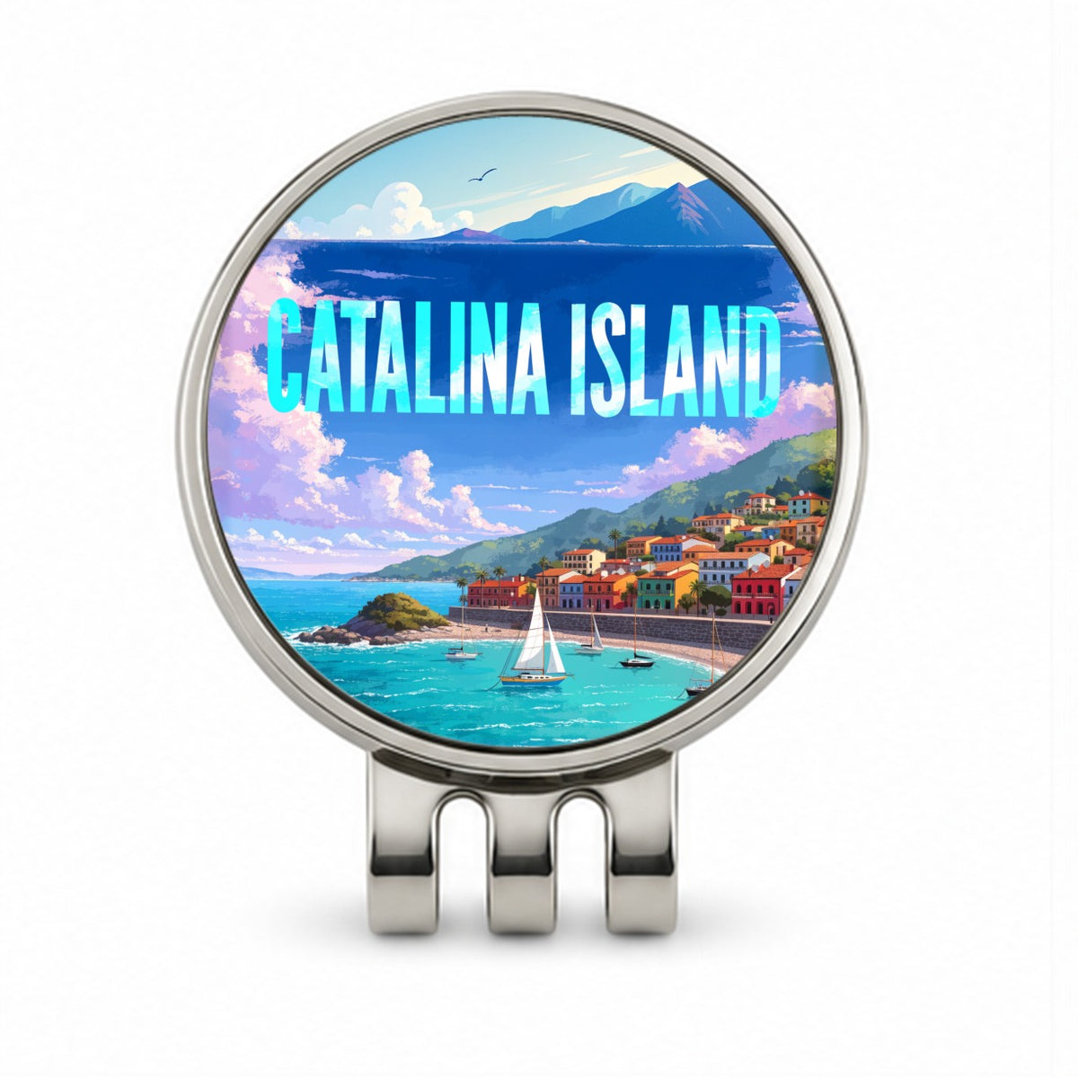 Catalina Island California Travel Golf Hat Clip with Ball Marker