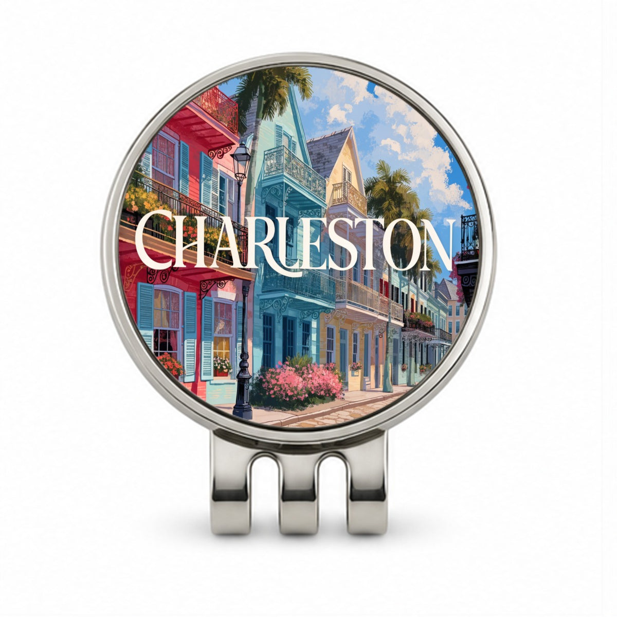 Charleston South Carolina Travel Golf Hat Clip with Ball Marker