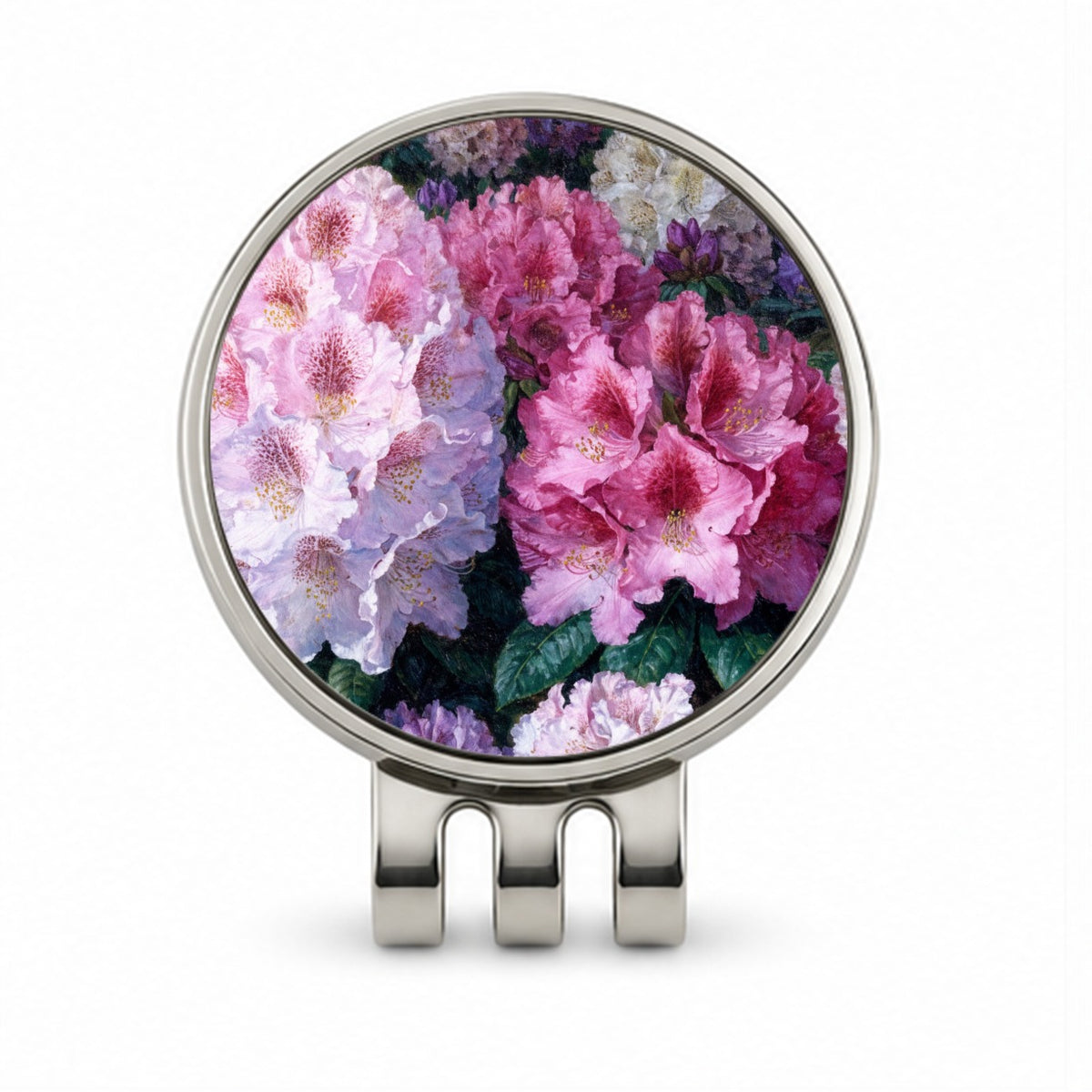 Colorful Rhododendron Garden Golf Hat Clip with Ball Marker