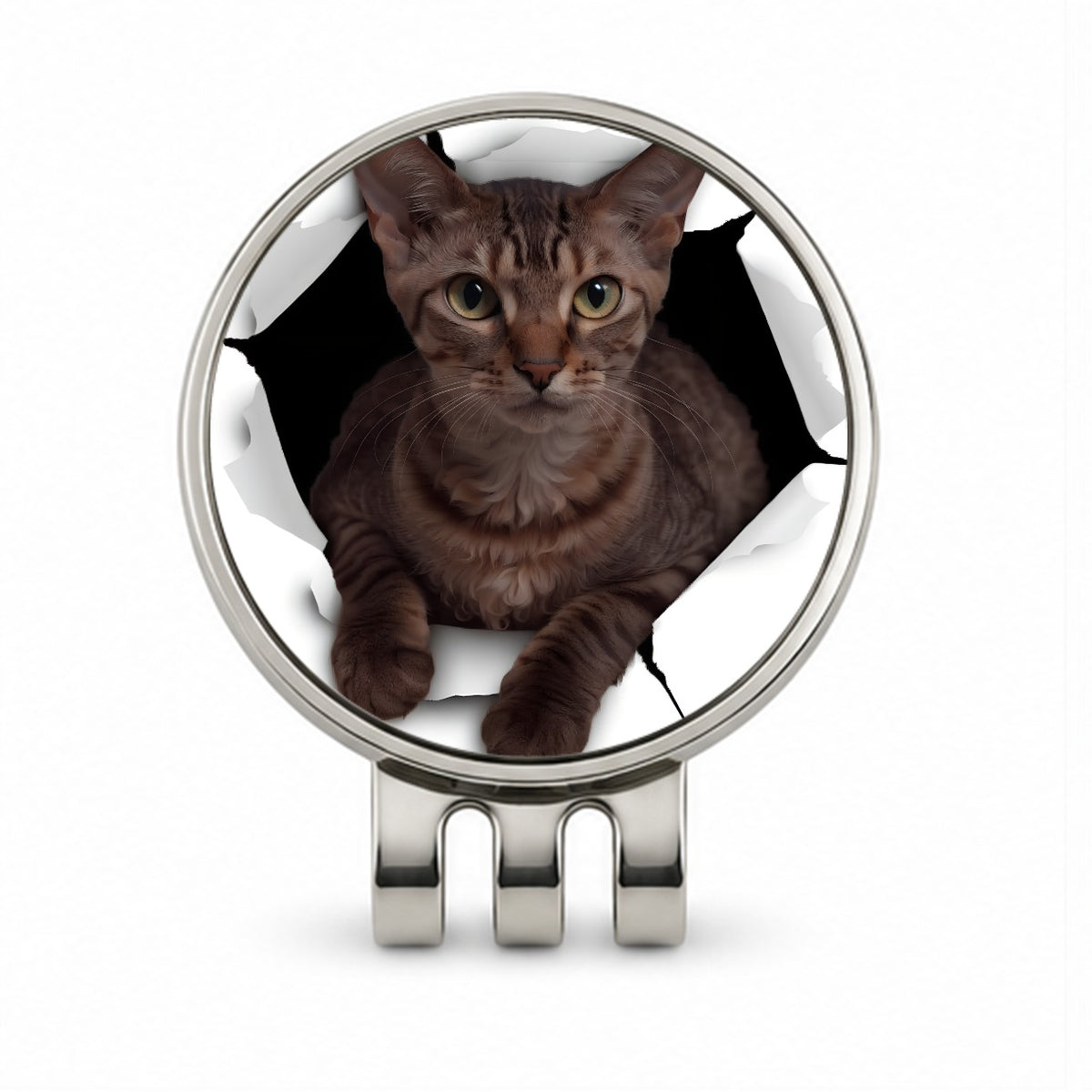 Cornish Rex Cat Breakout Golf Hat Clip with Ball Marker