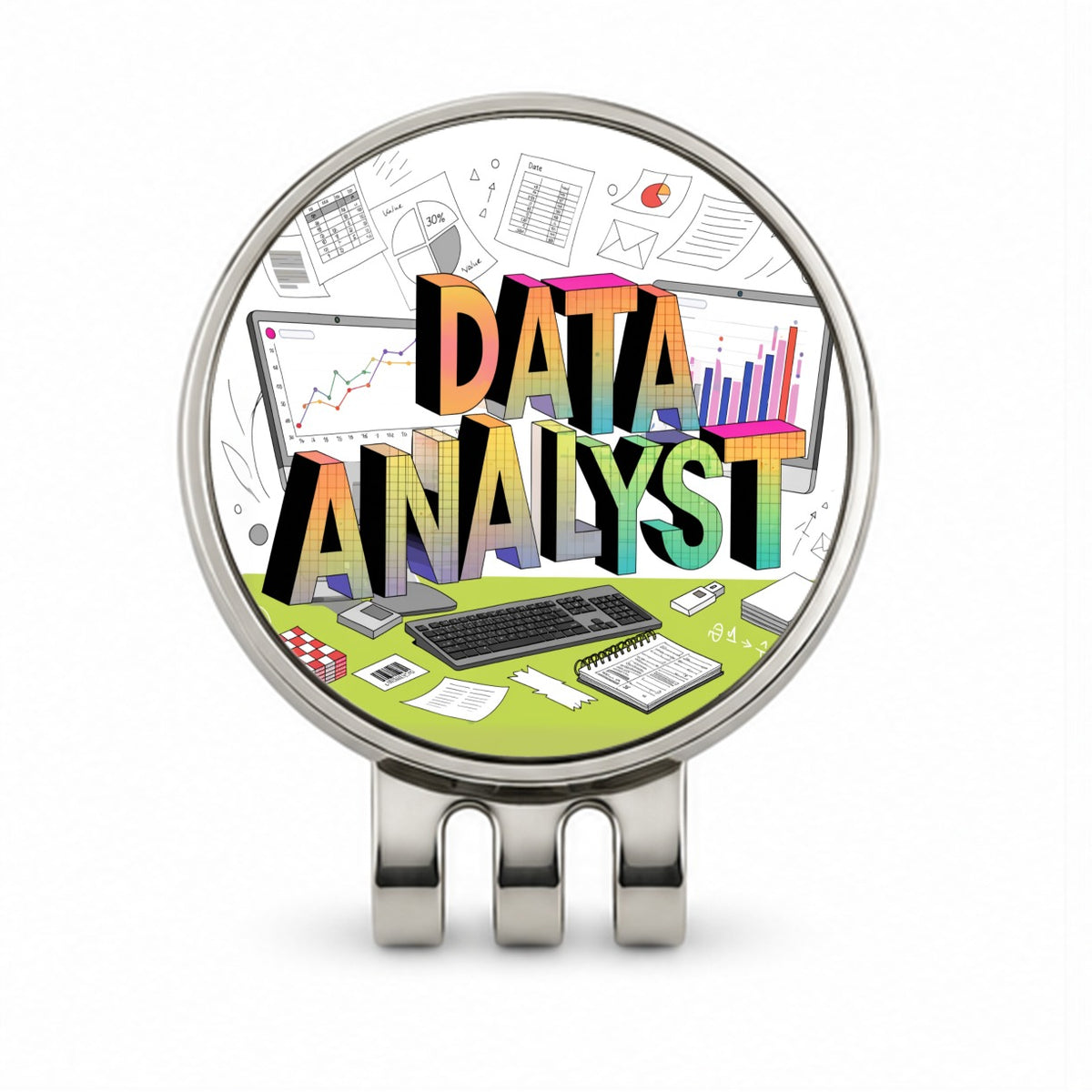 Data Analyst Golf Hat Clip with Ball Marker