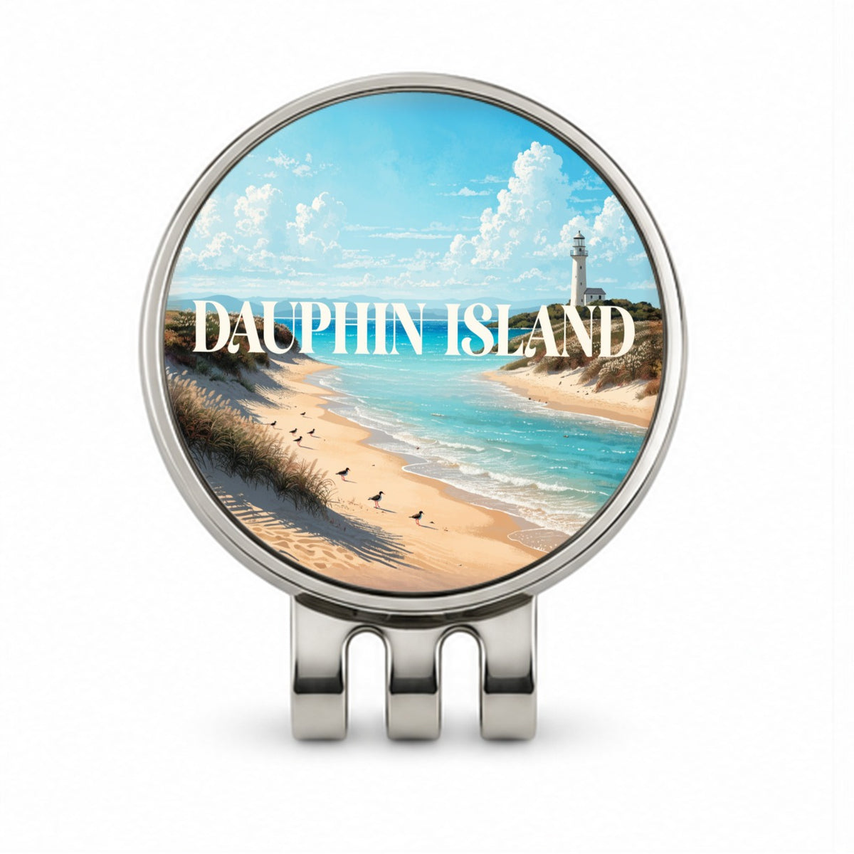 Dauphin Island Alabama Travel Golf Hat Clip with Ball Marker