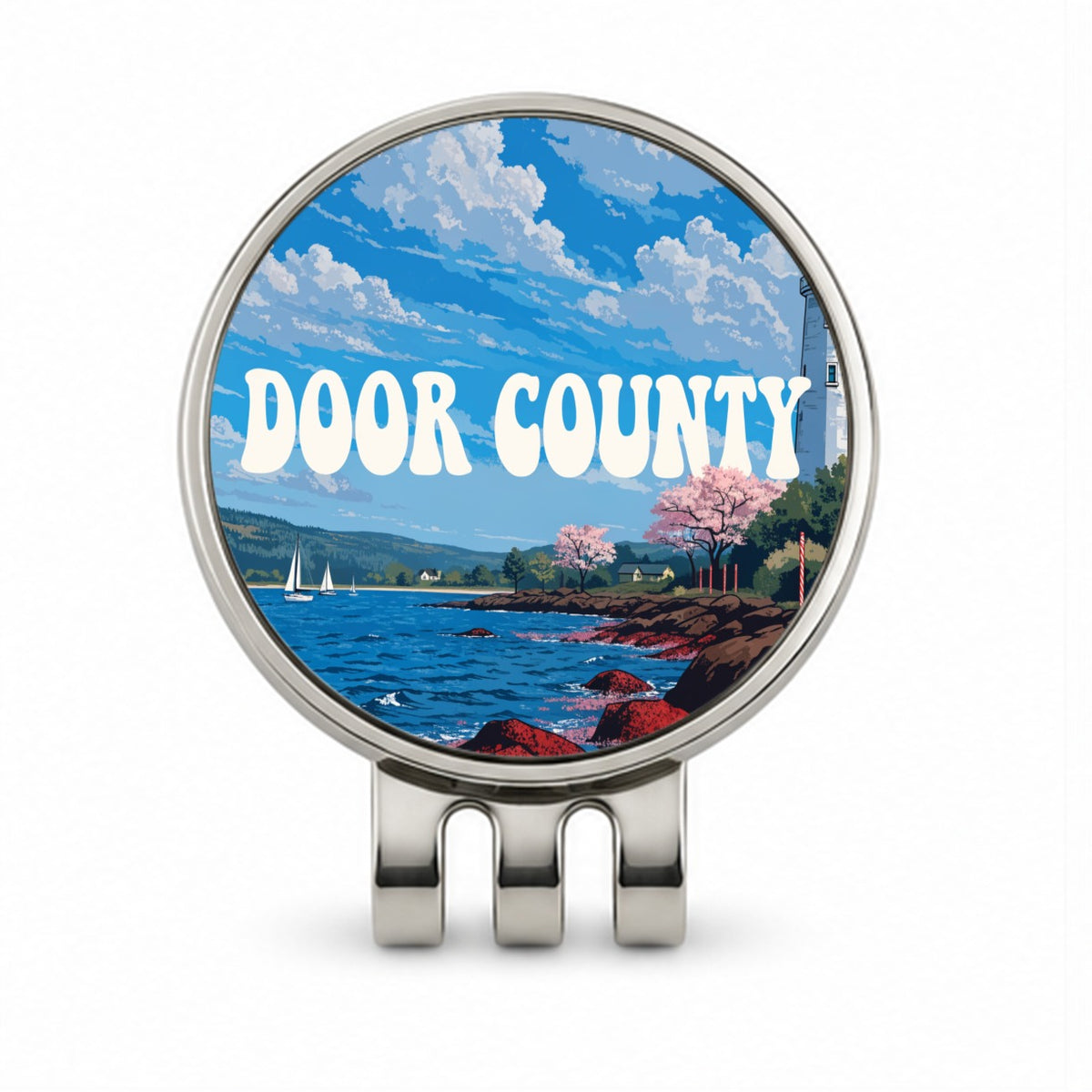 Door County Wisconsin Travel Golf Hat Clip with Ball Marker