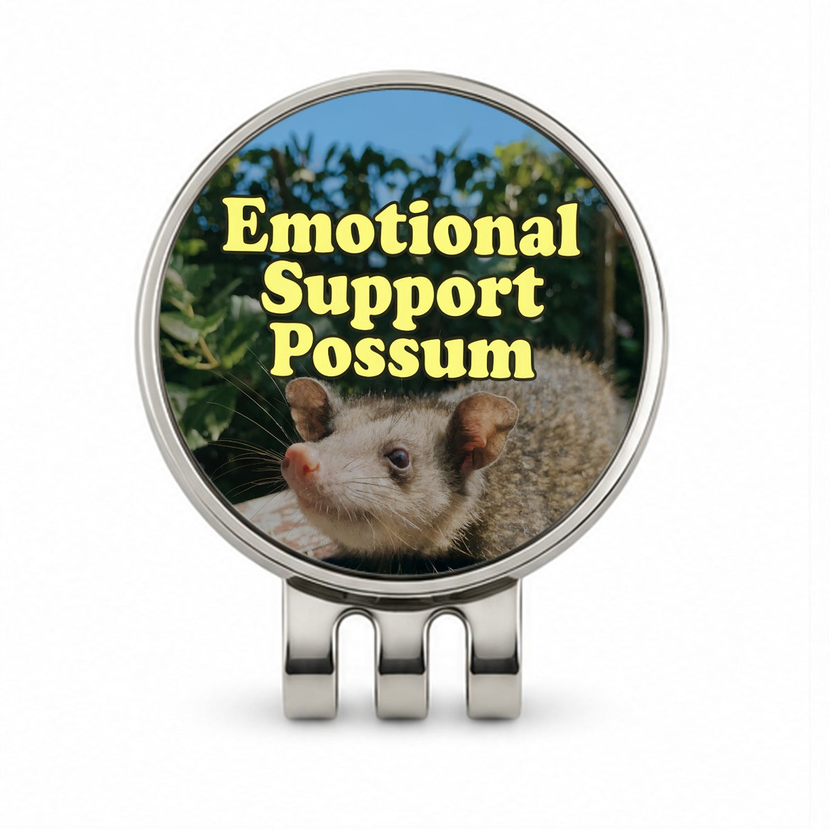 Emotional Support Possum Funny Golf Hat Clip with Ball Marker
