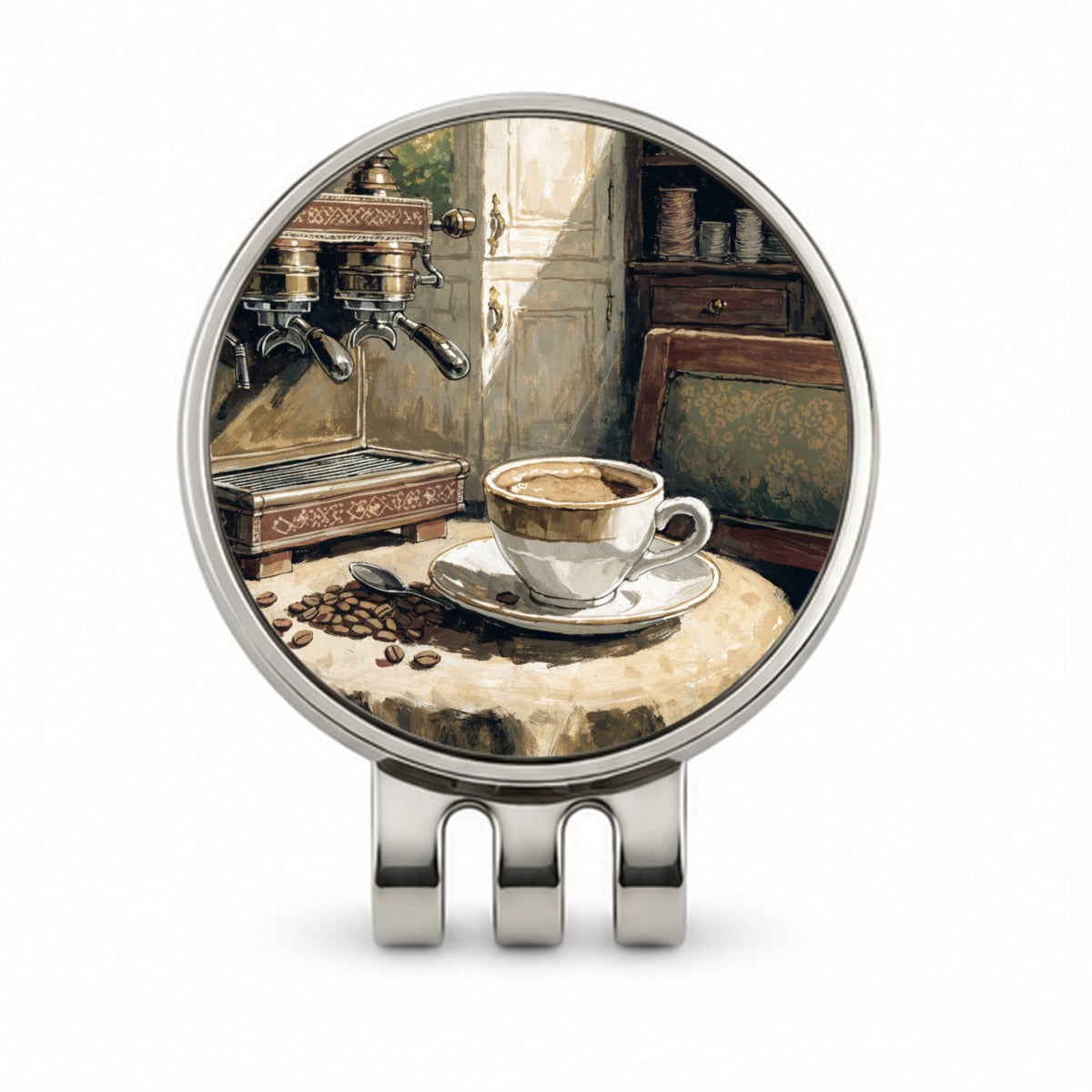 Espresso Coffee Aesthetic Golf Hat Clip with Ball Marker