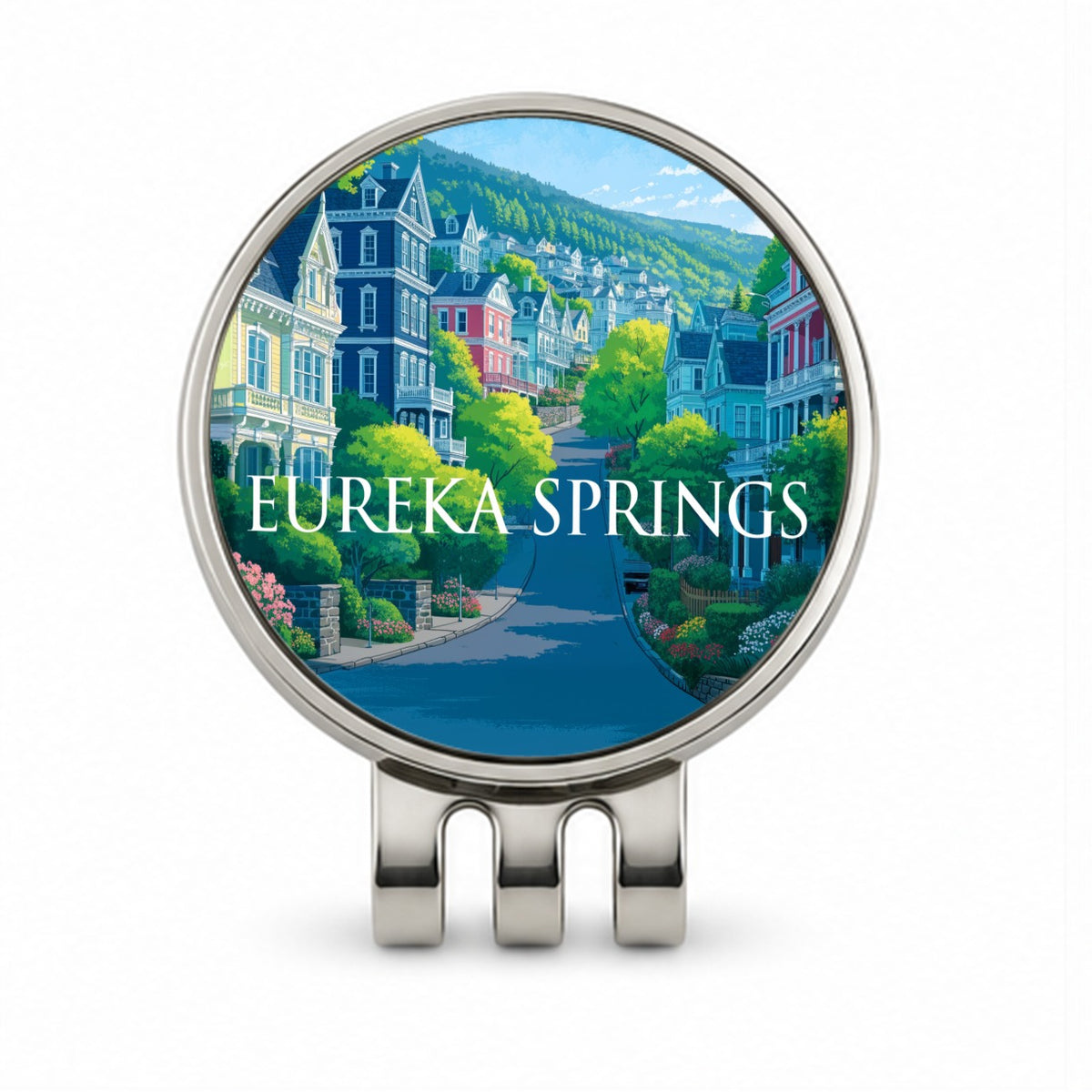 Eureka Springs Arkansas Travel Golf Hat Clip with Ball Marker