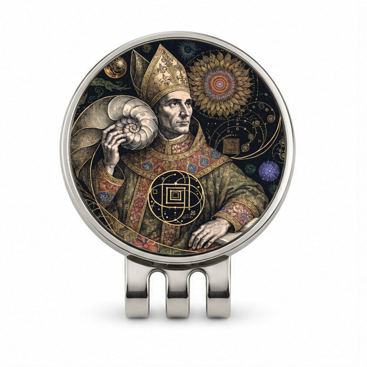 Fibonacci Mathematician Golf Hat Clip with Ball Marker
