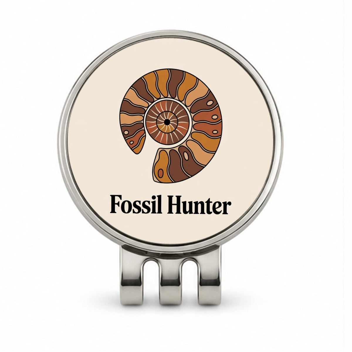 Fossil Hunter Ammonite Golf Hat Clip with Ball Marker