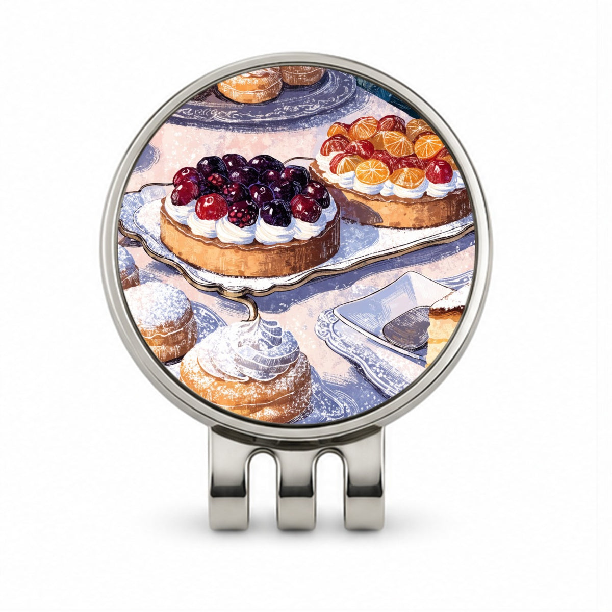 French Patisserie Pastries Golf Hat Clip with Ball Marker