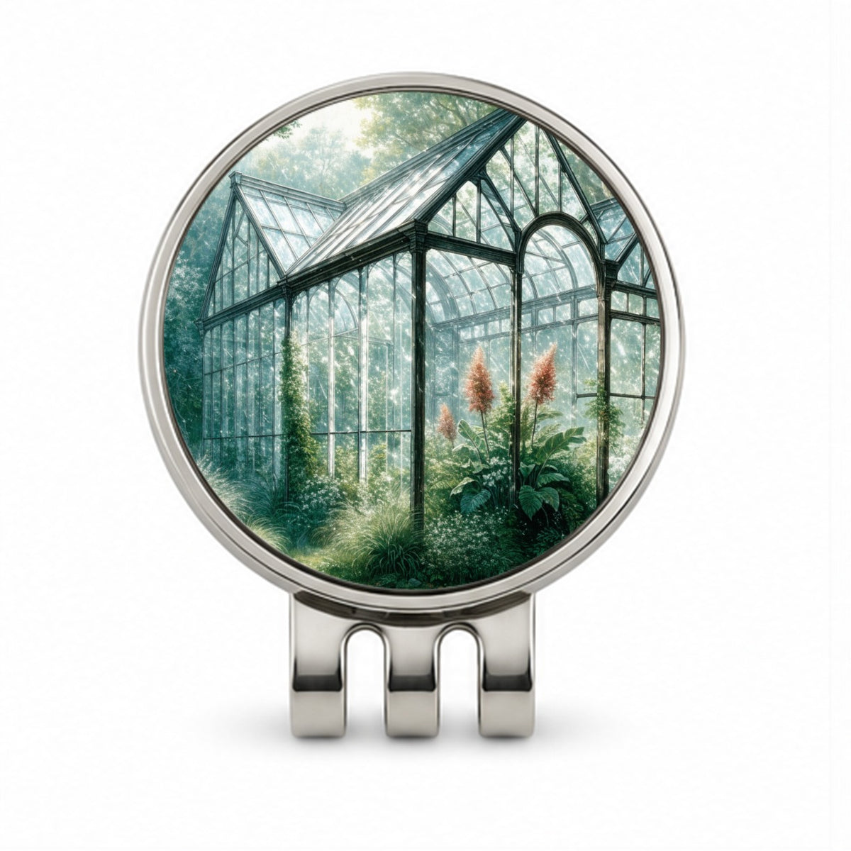 Garden Glass Conservatory Golf Hat Clip with Ball Marker
