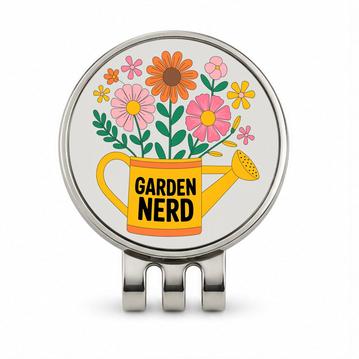 Garden Nerd Watering Can Flowers Golf Hat Clip with Ball Marker