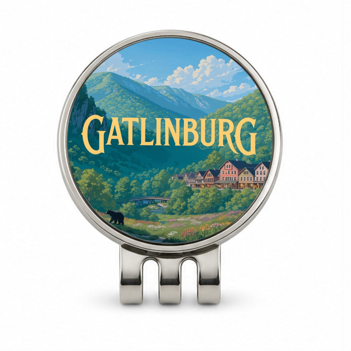 Gatlinburg Tennessee Travel Golf Hat Clip with Ball Marker