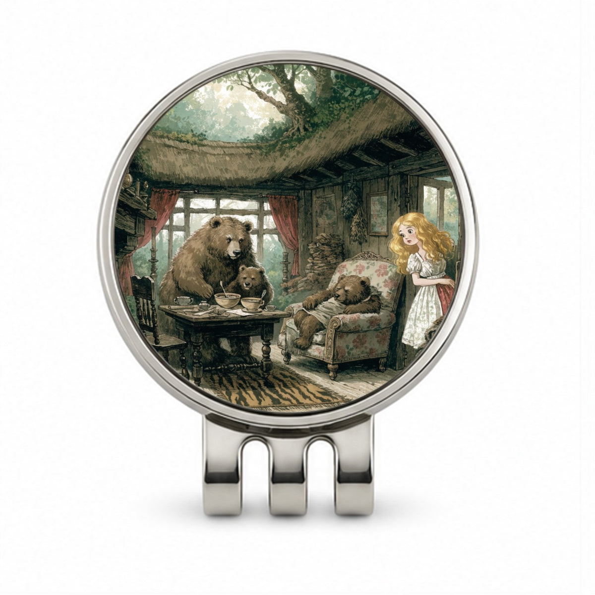 Goldilocks Three Bears Golf Hat Clip with Ball Marker