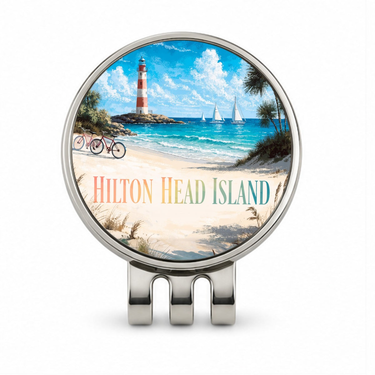 Hilton Head Island South Carolina Travel Golf Hat Clip with Ball Marker